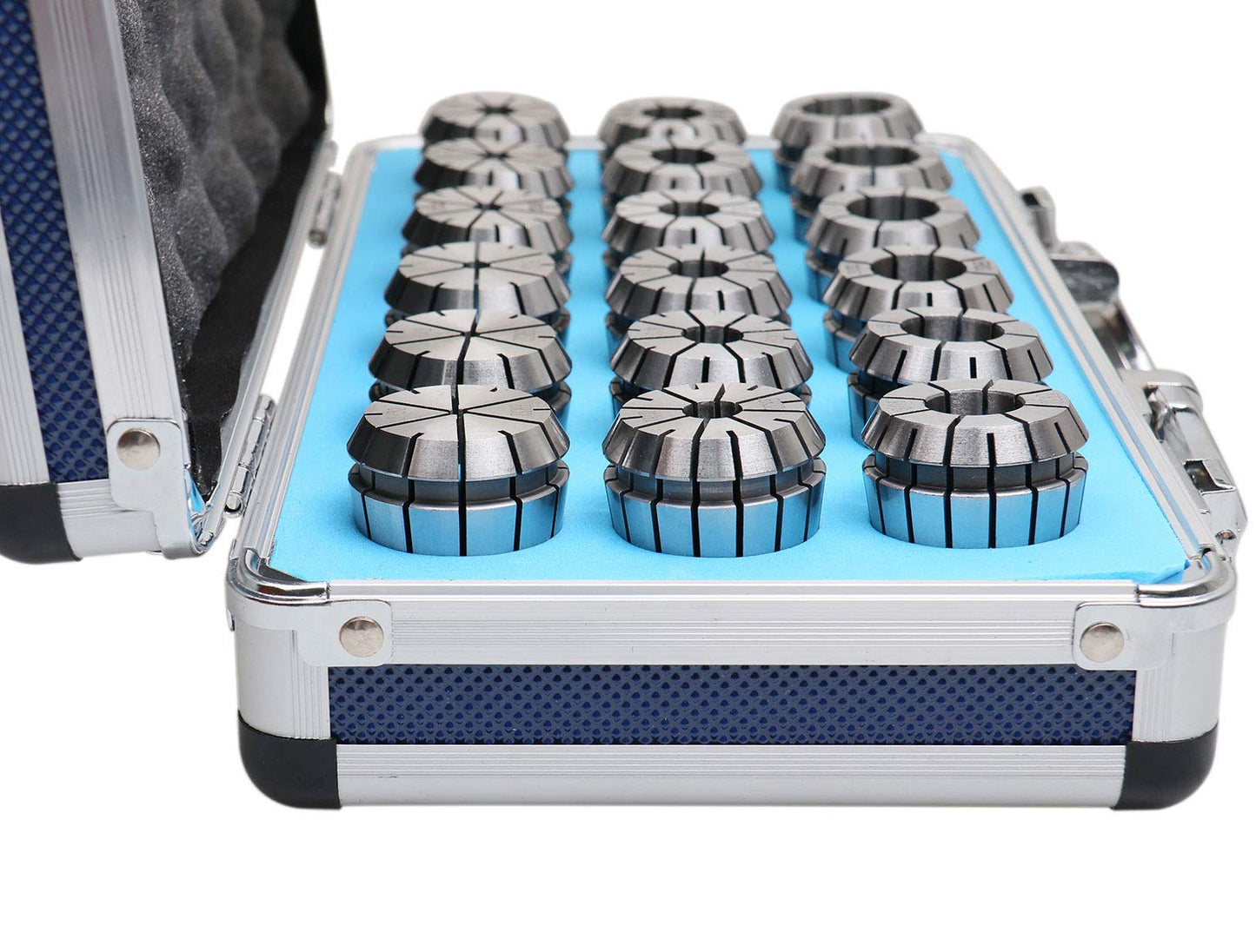 Accusize Industrial Tools - Precision ER32 Collet Set, 18 Pcs, Sizes 3/32'' to 25/32'', High Accuracy, Durable Storage Box, 0223-0880