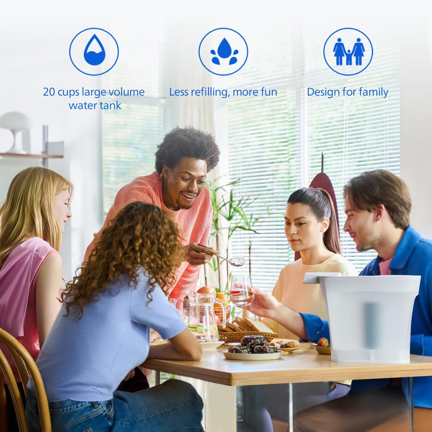 PHILIPS 20 Cup Electric Water Filter Pitcher for Fridge Door, Space-Saving Slim Design, Rechargeable Electric Water Dispenser with Pro Filter, Reduces Lead & 57 Impurities, 6-Month/180-Gallon, ADD5913