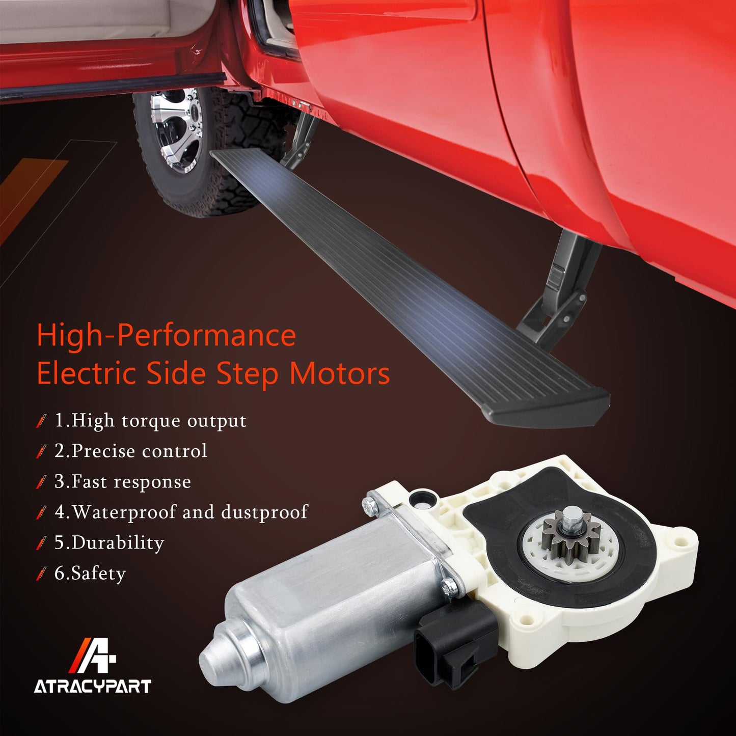 80-03129-90 Electric Side Step Running Board Motor, Replacement for AMP Research Step Running Board Motor Compatible with GM, Dodge, Hummer Electric Steps #Replace A10049-113