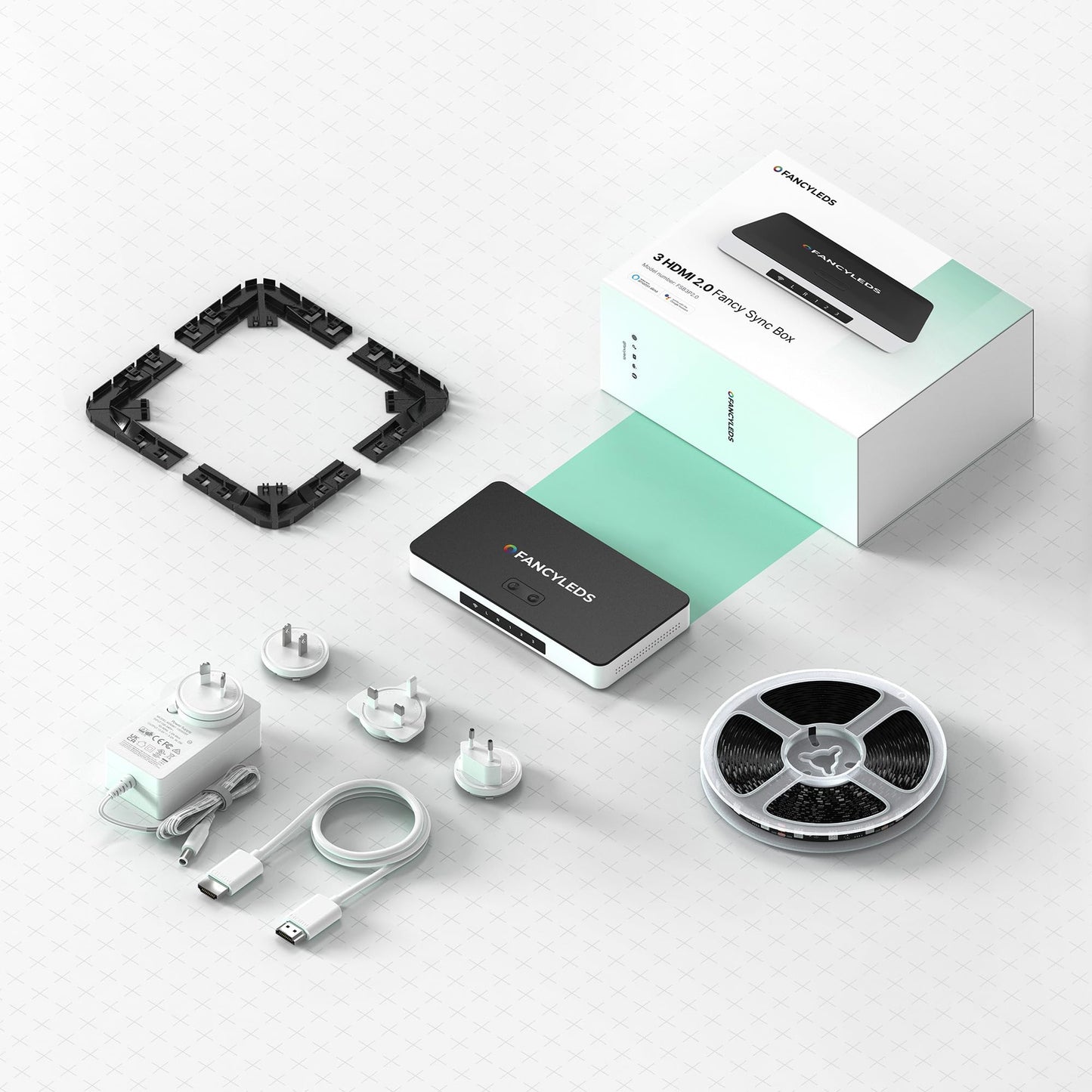 3 HDMI Port Fancy Sync Box for Syncing HDMI Devices with All TV Sizes (for 70" to 90" TVs)