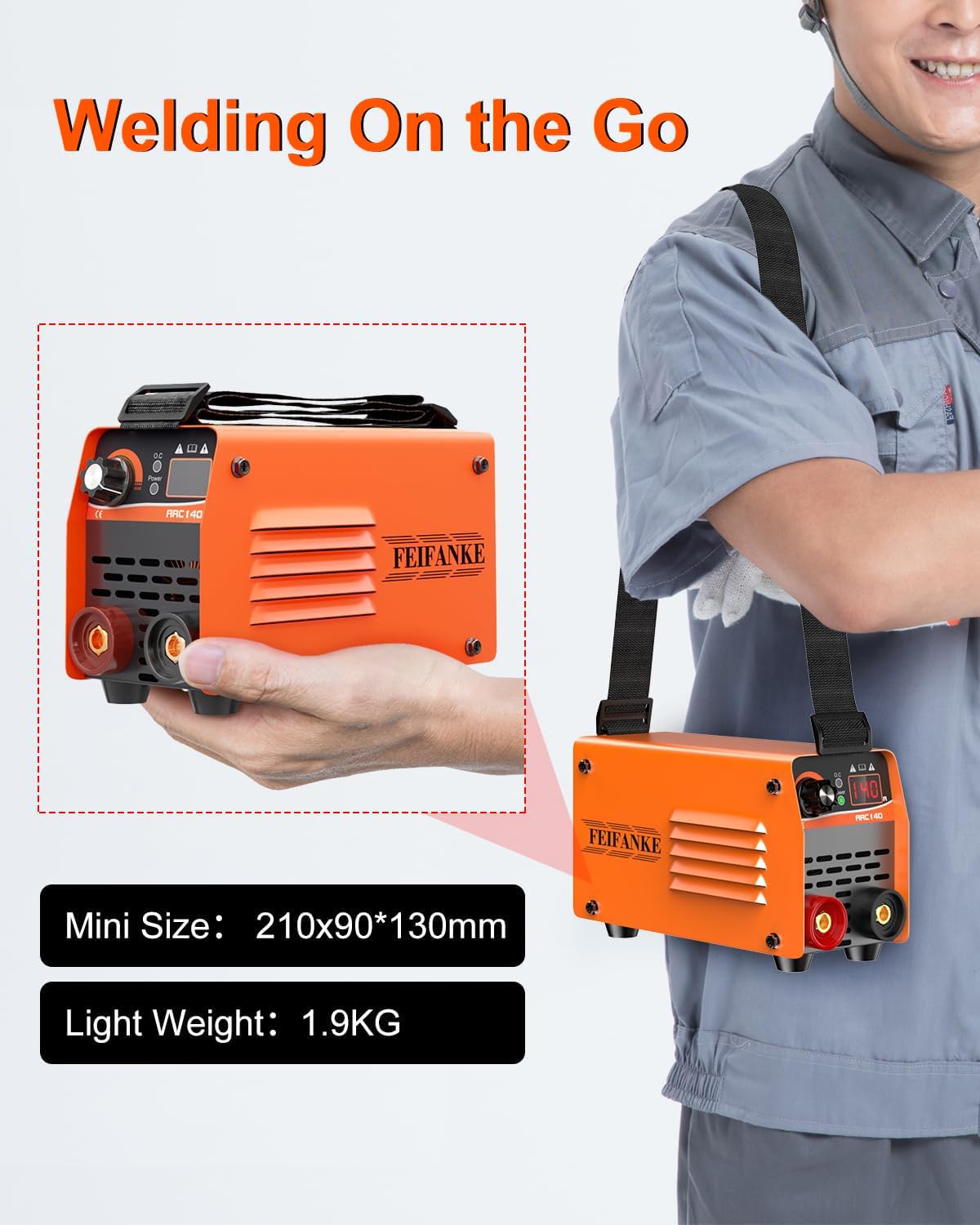 FEIFANKE 140A Stick Welder, 110V Mini Stick Welding Machine, 2 IN 1 ARC/Lift TIG Small Welder Machine, Portable MMA Inverter Welder with IGBT Hot Start ARC Force Anti-Stick 5PCS 3/32" Welding Rods