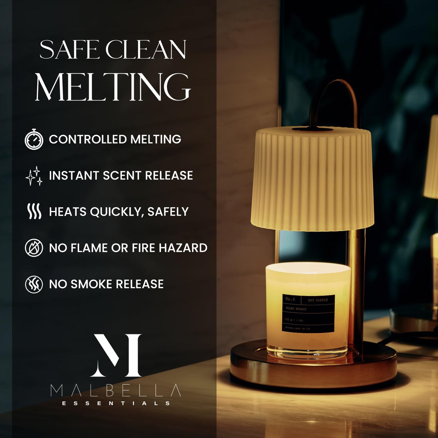 Dimmable Glass Candle Warmer Lamp with Timer - Adjustable Height Candle Lamp Warmer with Timer (8H/4H/2H) - Wax Melter - Ideal Gift, fits Various Size Scented Candles - 02 Bulb - (Brushed Nickel)