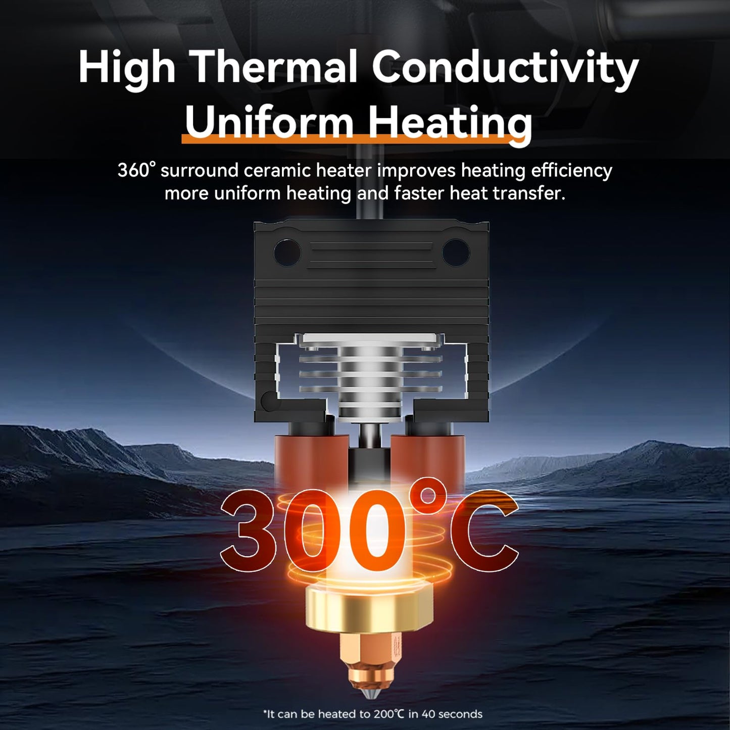 2025 Official Creality K1/K1 Max/K1C Hotend Upgrades Kit, K1 Series Ceramic Heating Block Kit, 3D Printers Hotend with Integrated Quick-Swap Nozzle, Supports 300°C High Temperature, 600mm/s High-Speed
