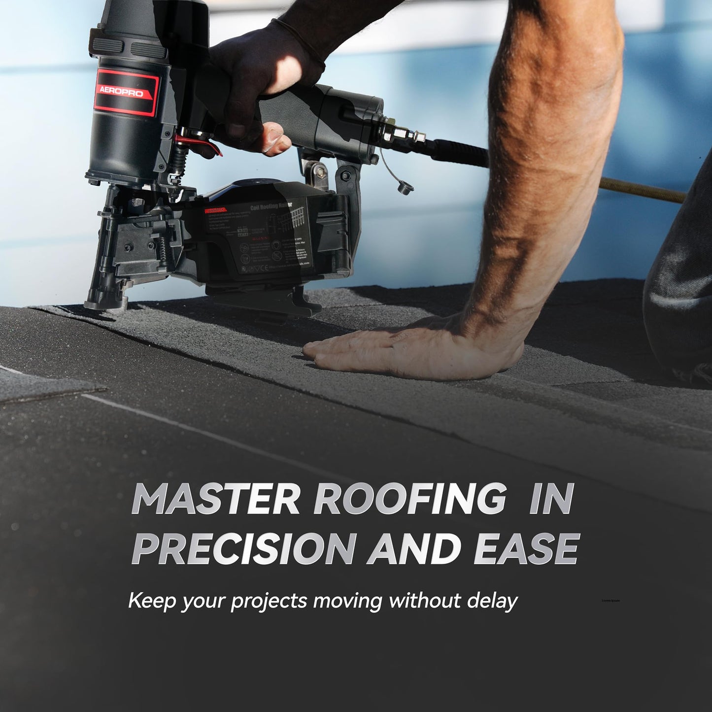 AeroPro CN45N Professional Roofing Nailer, 15 Degree Roofing Nail Gun, Pistolas de Roofing, Heavy-Duty Pneumatic Power Nailers in Roofing tools, Pneumatic Roofing Nailer for Asphalt Roofing Shingles