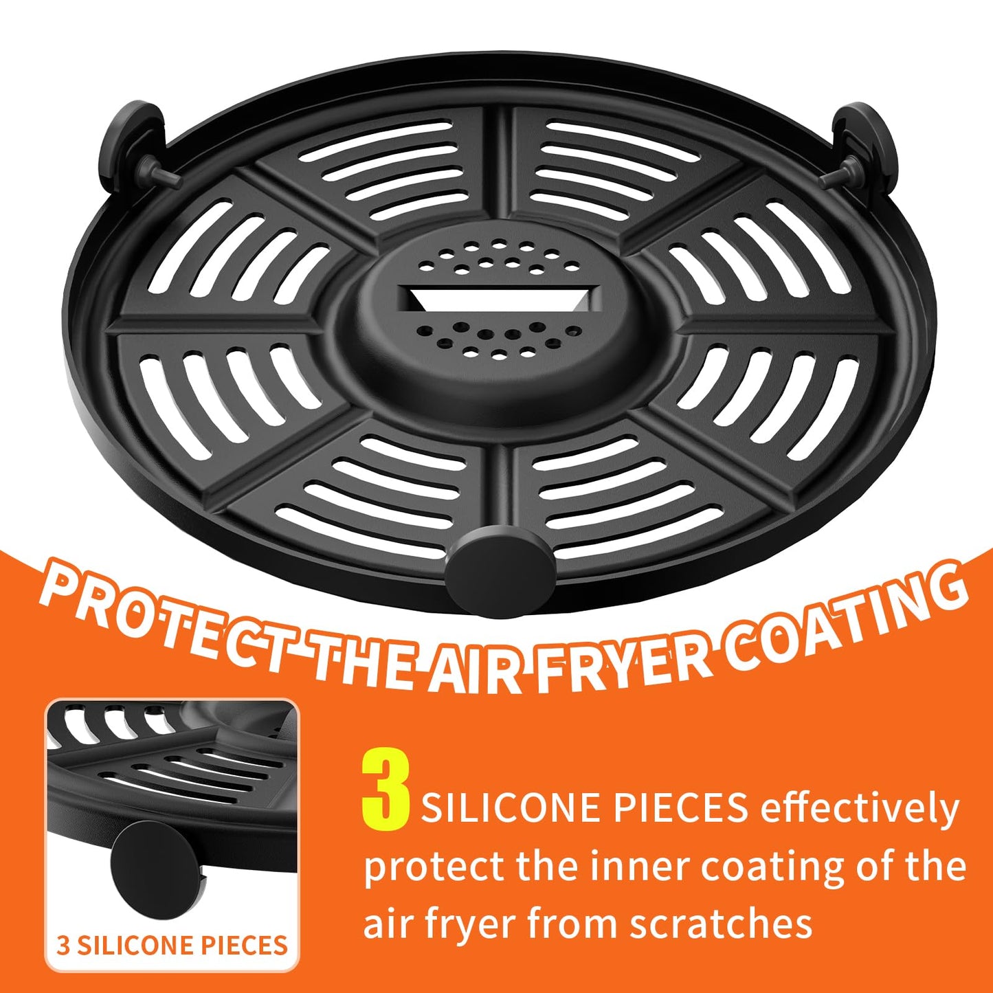 Air Fryer Replacement Basket and Tray for Ninja AF101, Air Fryer Accessories for Ninja AF101, Non-Stick 4 Qt Basket with Cover and Grill Pan, Dishwasher-Safe Replacement Parts
