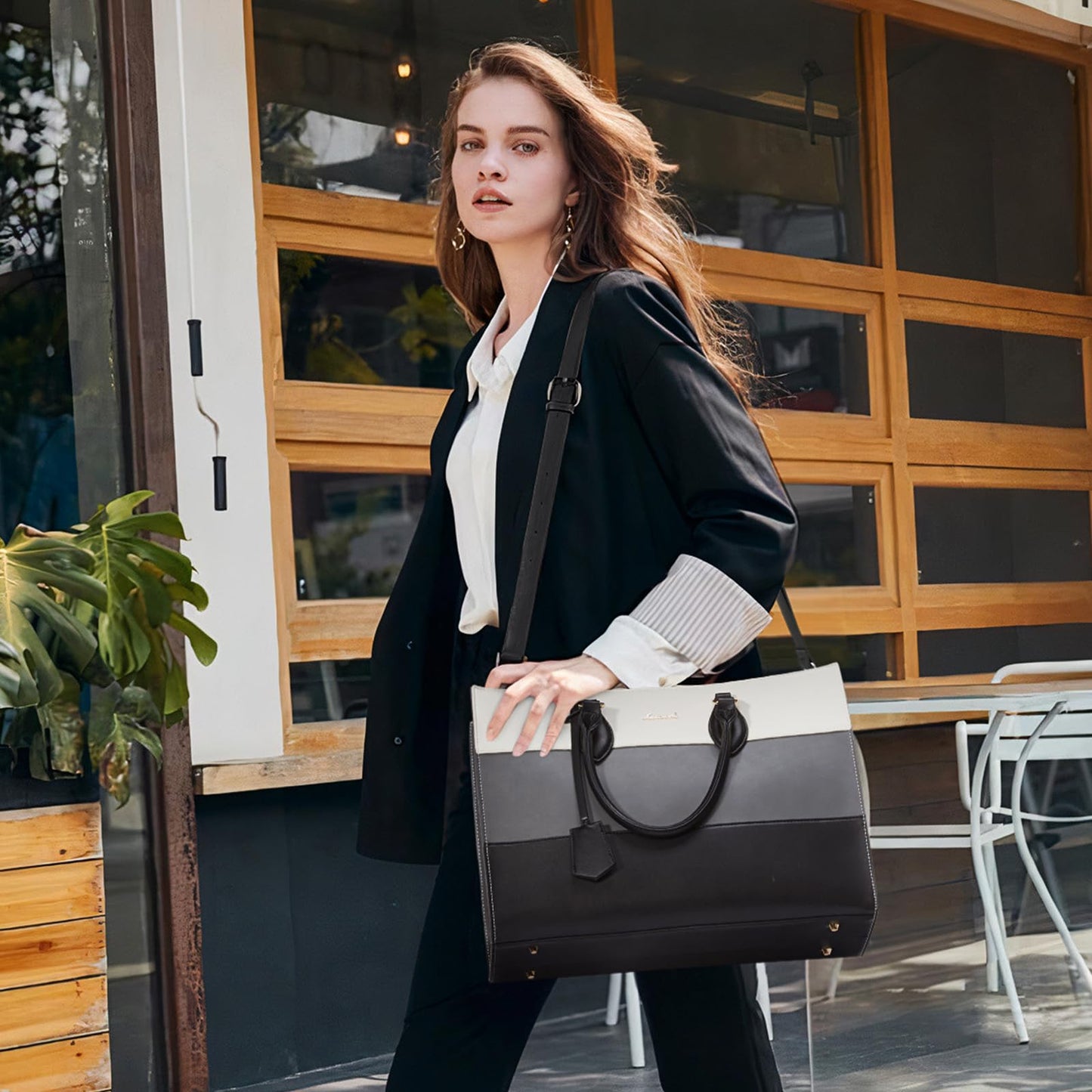 LOVEVOOK Laptop Tote Bag for Women, Work Totes Business Office Computer Briefcase with Clutch Purse