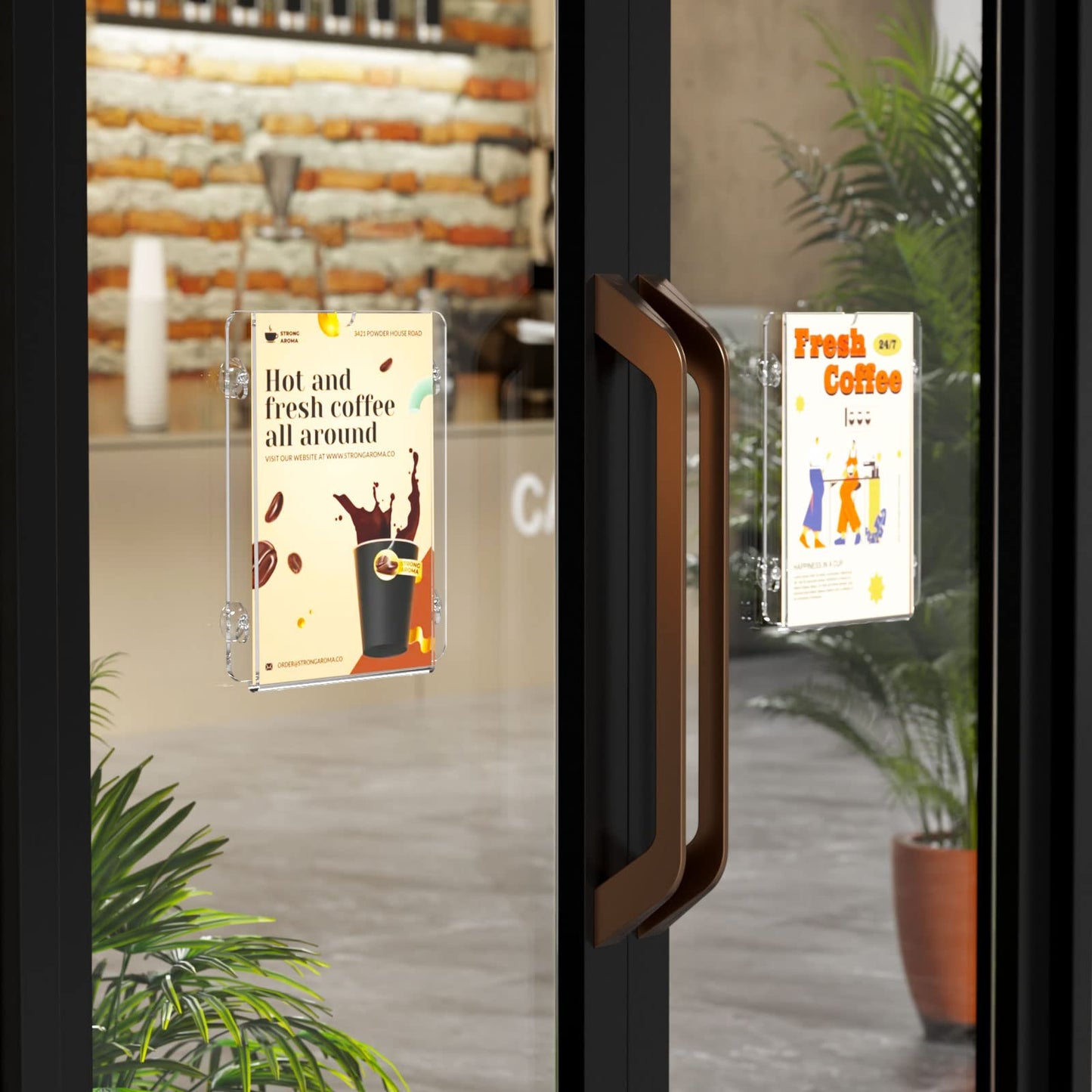 Acrylic Window Sign Holder with Suction Cup 8.5 X 11, Clear Acrylic Frames Glass Door Wall Mount Advertising Signage Sign Holder for Mall, Office, Home, Store, Restaurant (8.5x11"—6pc)