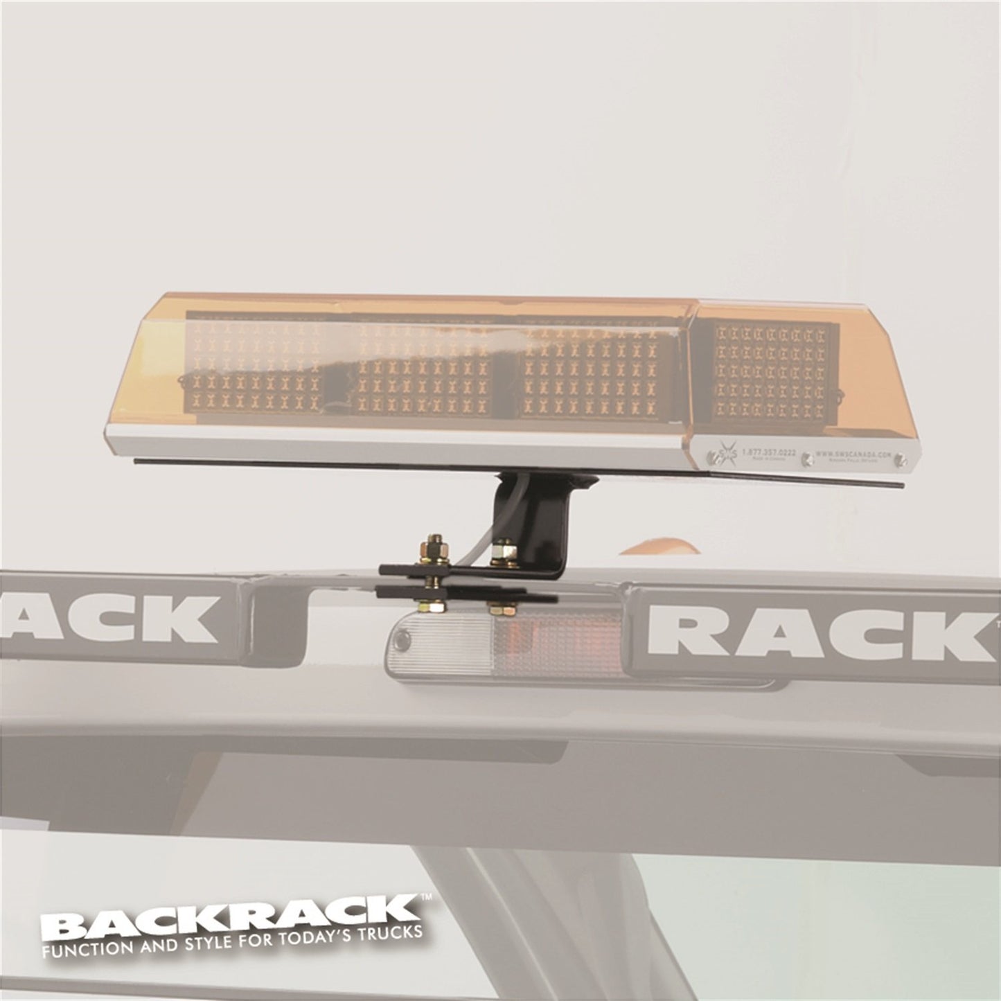 BACKRACK RealTruck Light Bracket, 16X7 Base | Rectangle, Center Mount, Black | 91002REC | Universal w Frame's