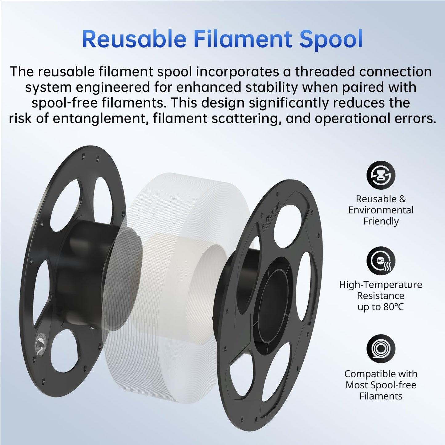 ANYCUBIC PLA Plus (PLA+), 3D Printer Filament 1.75mm Bundle, High Toughness, Dimensional Accuracy +/- 0.02mm, Print with Most FDM 3D Printers, 10 Pack 1KG Reusable Spool White