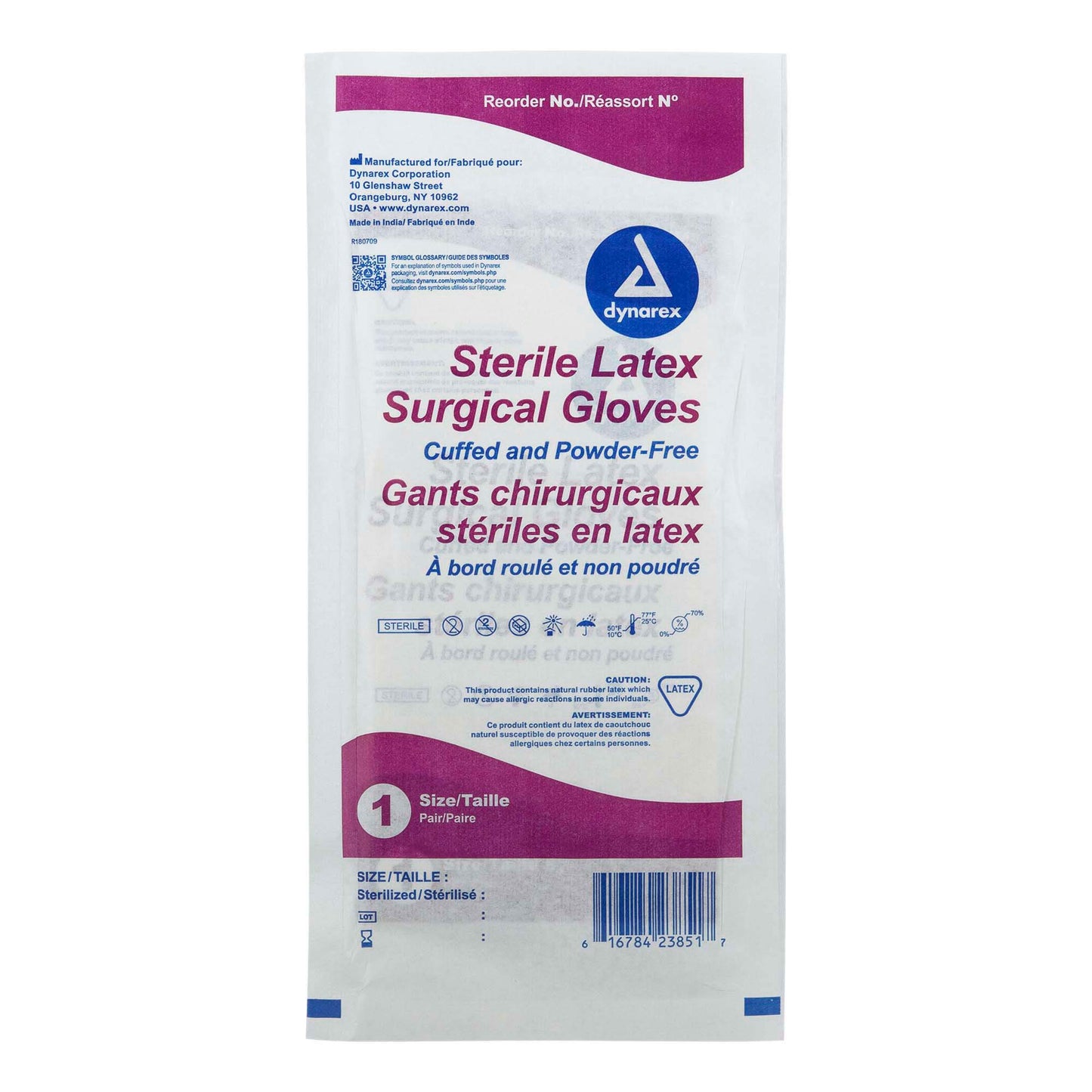Powder Free Latex Surgeon/Surgical Gloves, Size 8, Sterile, 50 Pair/Box