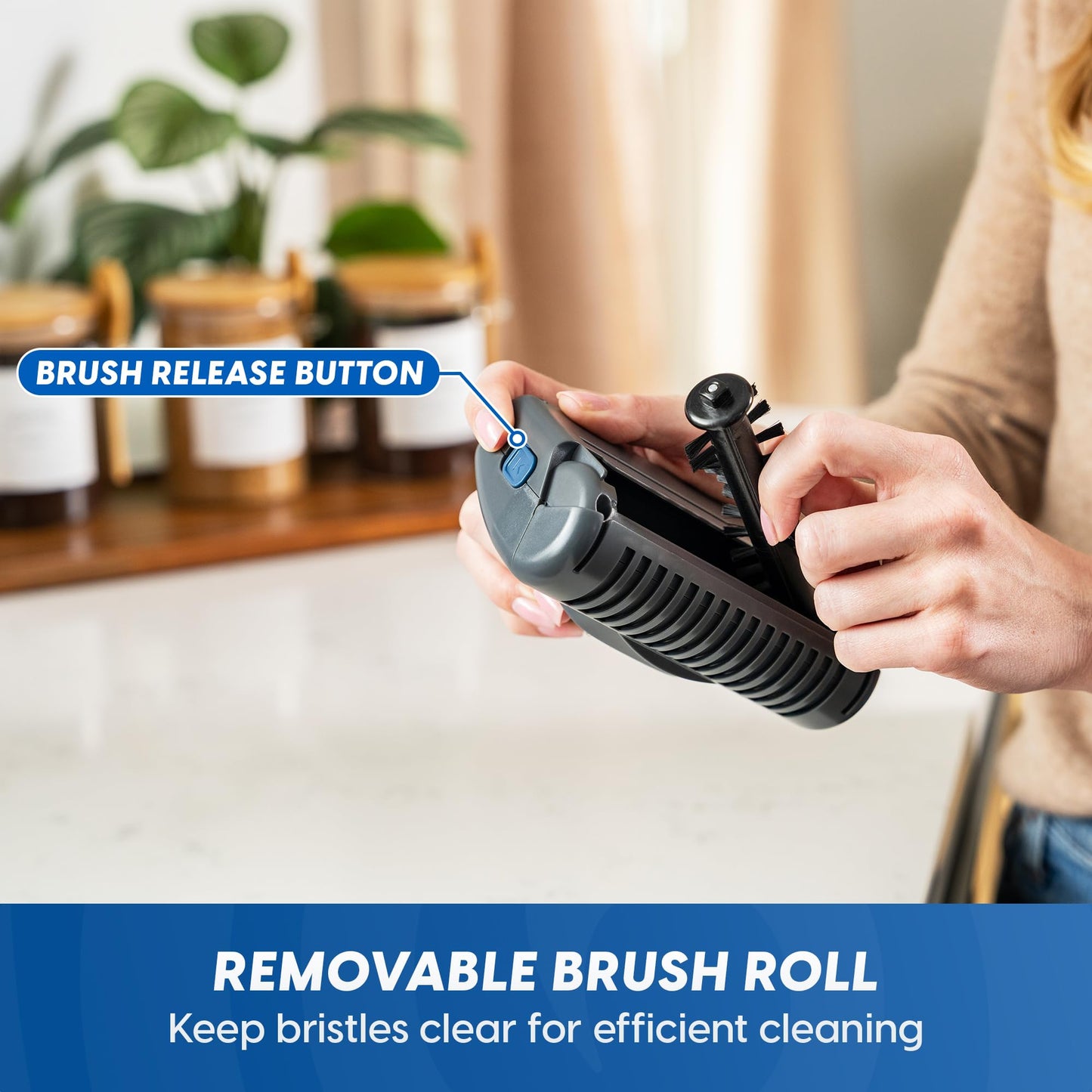 Vacmaster Pet Hair Cordless Hand Vacuum with Motorized Nozzle, 2-Speeds, LED Light, for Home & Car, Dusting Brush, Precision Nozzle, and Crevice Tool
