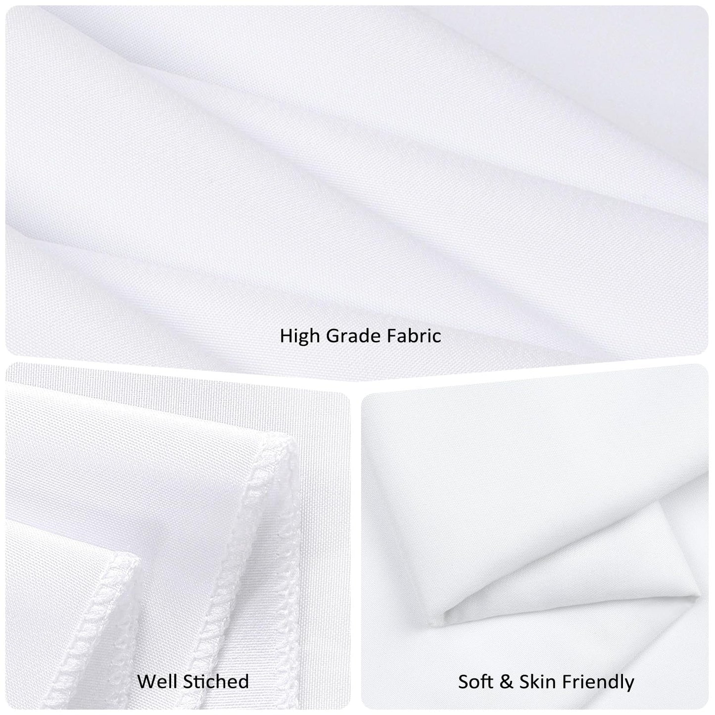 8 Packs White Table Cloth Rectangle 60x102 Inch for 6 Foot Rectangle Tables, Wrinkle Resistant Polyester Fabric Tablecloth Washable Rectangular Table Covers for Dining Wedding Party Buffet