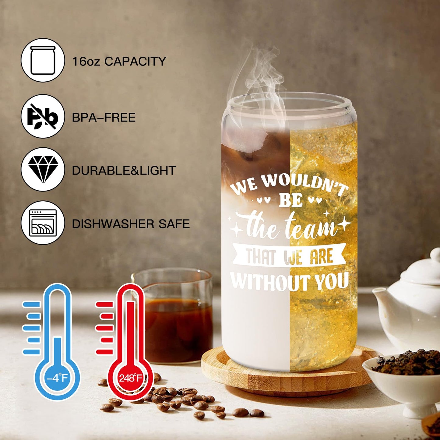 12 Set Employee Appreciation Gifts Bulk, Thank You Gifts for Coworker Staff Teacher Nurses Team, 16oz Can Shaped Beer Glass Cups Gift Box with Card for Women Men, Teacher's Day/Nurses Week