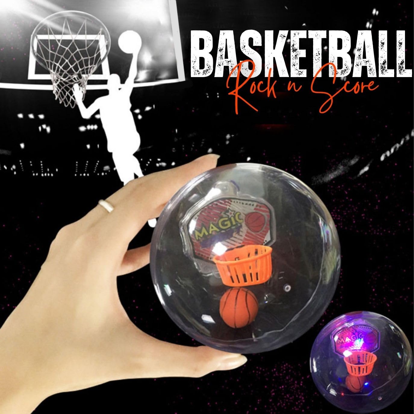 12 Pack Mini Basketball Electronic Handheld Shoot & Score Hoop Game with LED Lights & Sounds, Bulk Toys Birthday Party Favors Prizes for Kids, Adults