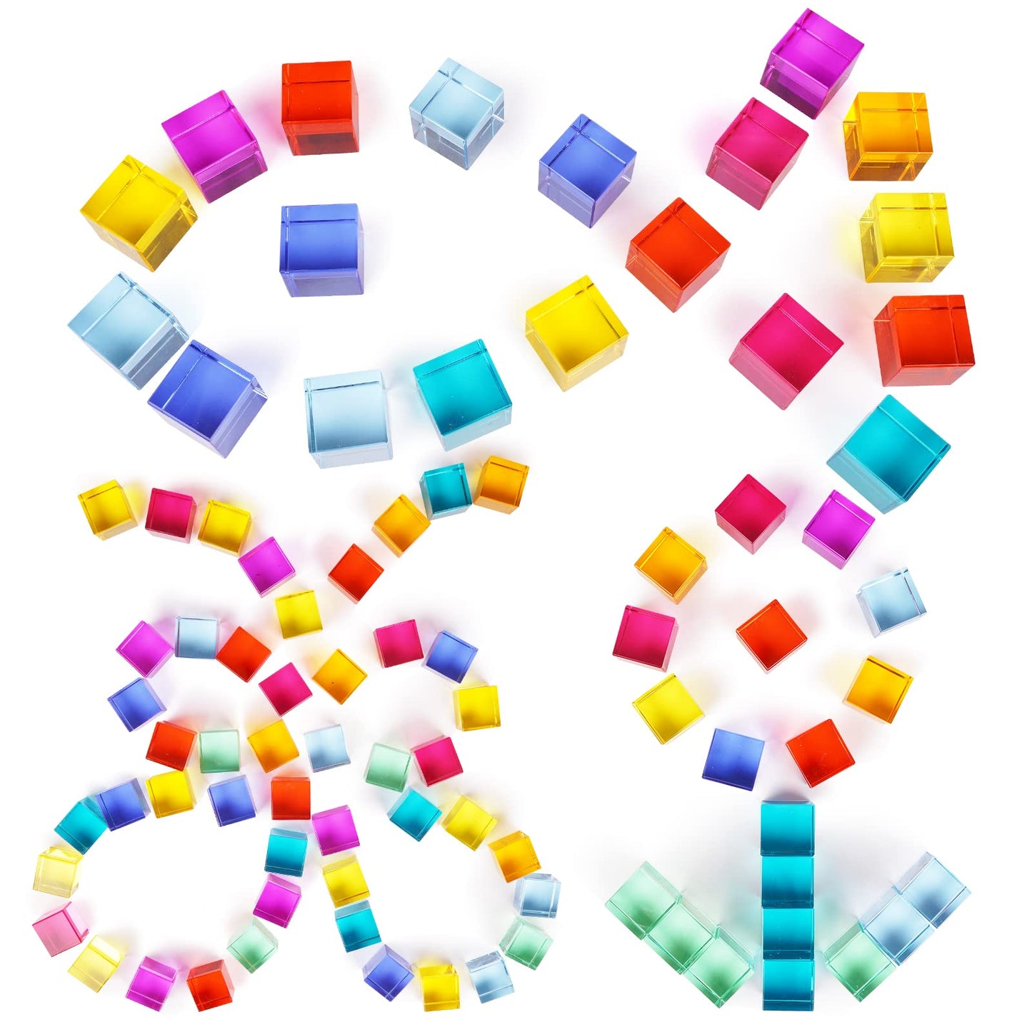 Agirlgle - Wooden Rainbow Building Blocks, Stacking Blocks Toy Stones - Colorful Montessori Rainbow Stacker Toy Stylish Rainbow Wooden Acrylic Blocks