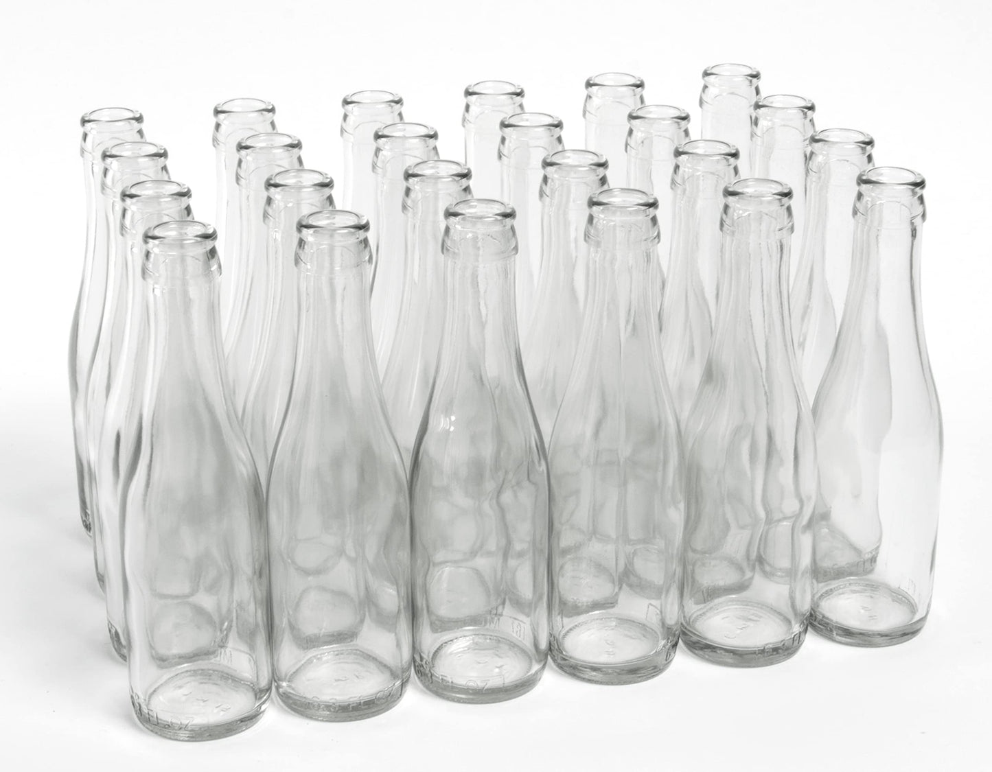 North Mountain Supply 187ml Glass Sparkling Wine/Champagne Bottles Crown Finish - Case of 24 - Clear/Flint