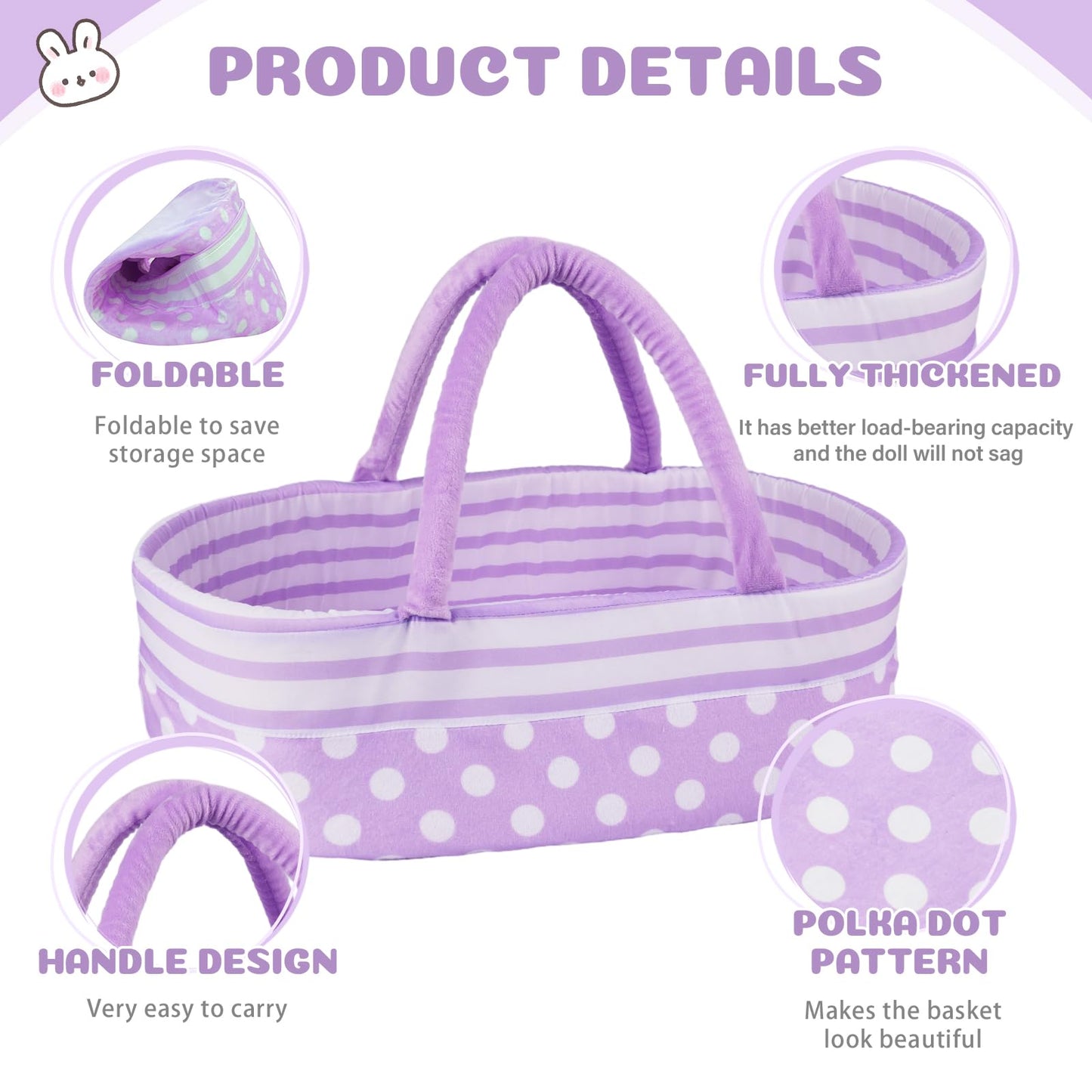 BABESIDE 8 Pcs Baby Doll Accessories, Reborn Baby Dolls Clothes with Bassinet for 17-22 Inch Baby Dolls, Outfit fit Newborn Babies Doll Girl, Babies Pretend Play Set