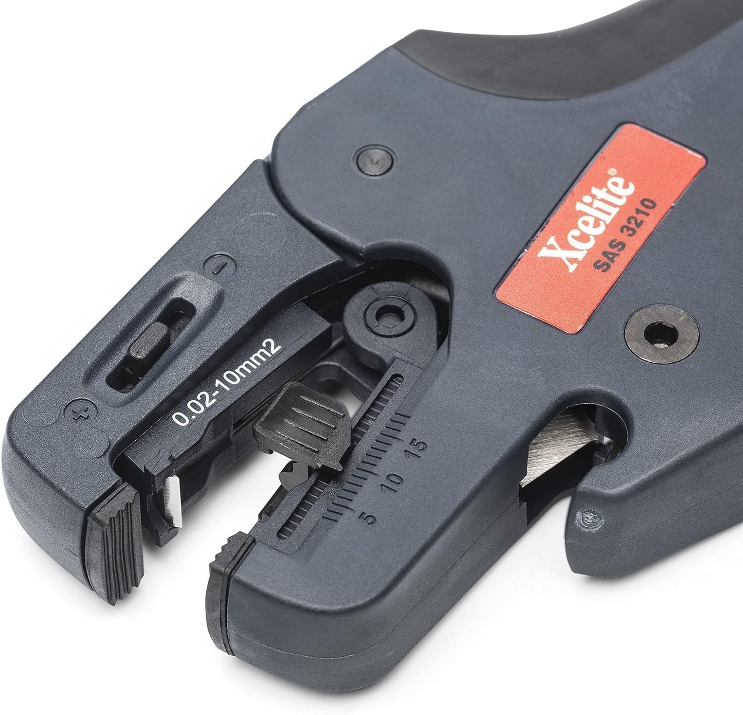 Xcelite Self Adjusting Wire Stripper with Spring | 32-10 AWG Stripping Range | Fiberglass Grip | SAS3210