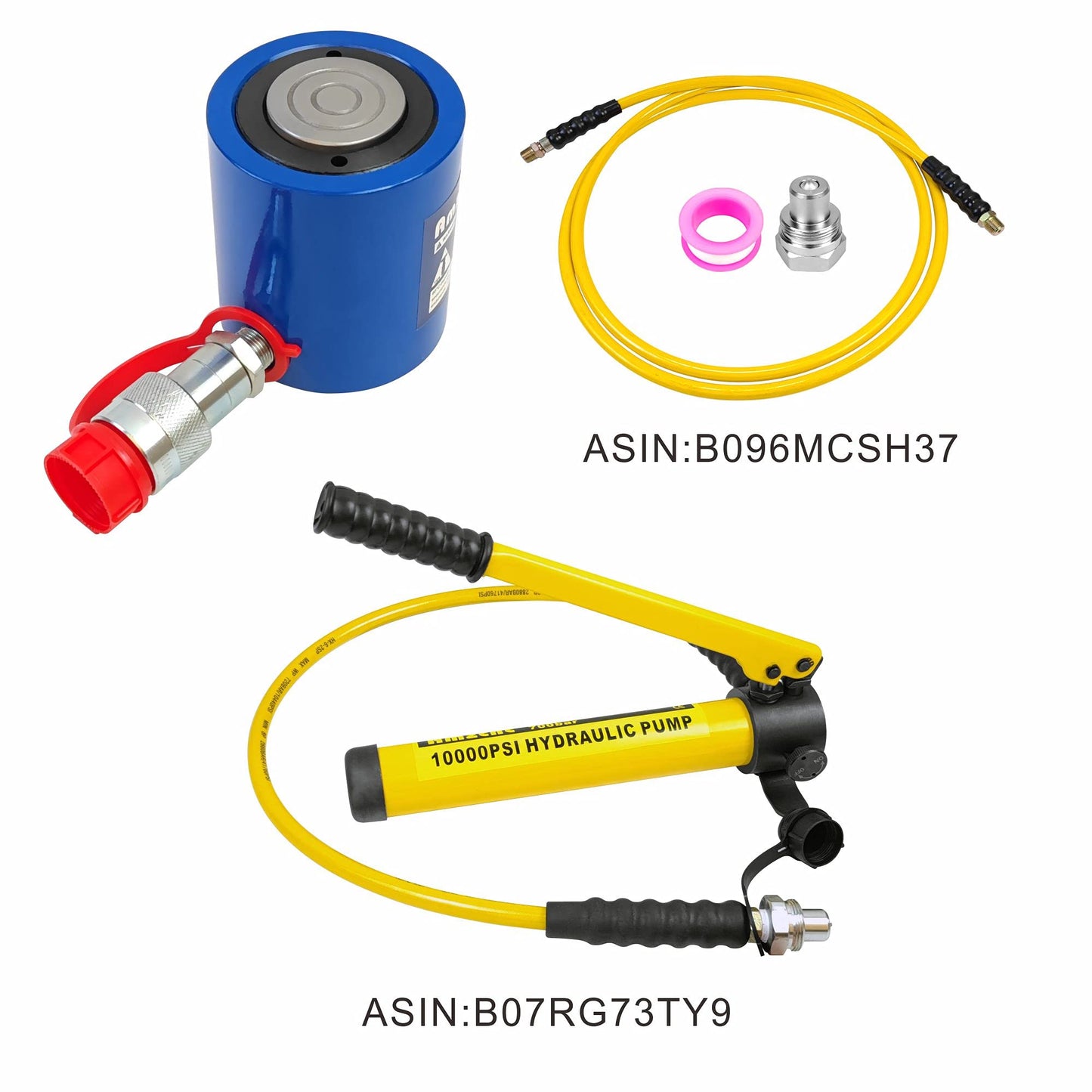AMZCNC 10 Ton Hydraulic Cylinder Ram Single Acting 2 Inch Stroke 10T Hydraulic Cylinder Jack Lifting Jack Ram Portable Single Acting Lifting Cylinders with 50mm Stroke