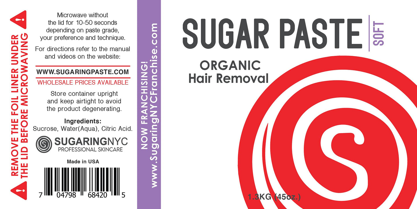 Sugaring Paste 1.3 KG 45 Oz. Soft for Legs, Arms, Back, Stomach 100% Natural