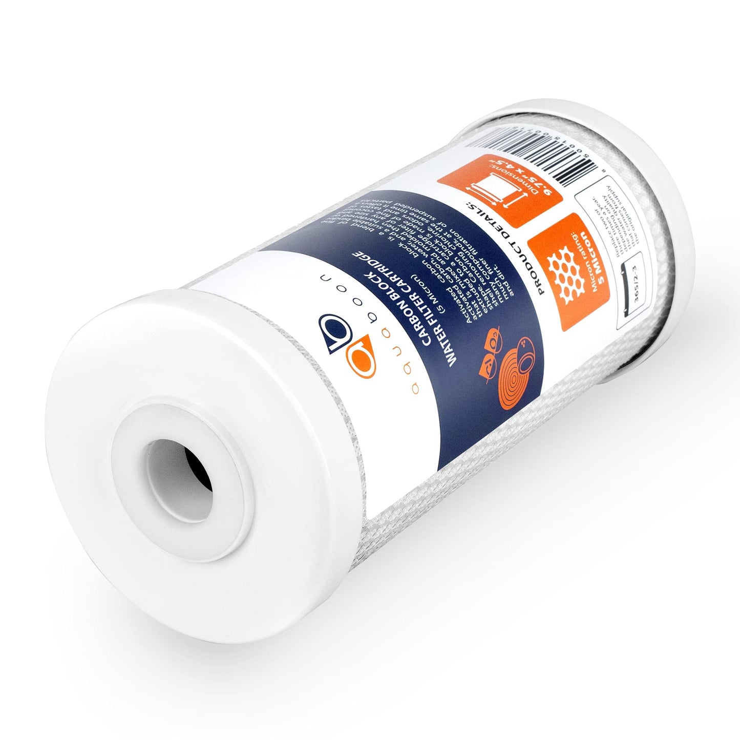 Aquaboon 5 Micron 10x4.5 Carbon Block Water Filters Whole House CTO Water Filter Replacement Cartridge Compatible with FXHTC, CB-BB-10, EP-BB, 2-Pack