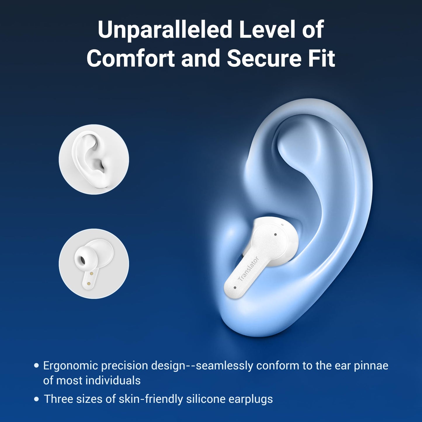 Anfier M3 AI Translation Earbuds Real Time, Offline Translator Device in 144 Languages, 3-in-1 Two-Way Audífonos Traductores, Language Headphones for iOS & Android, No Subscription Required (White)
