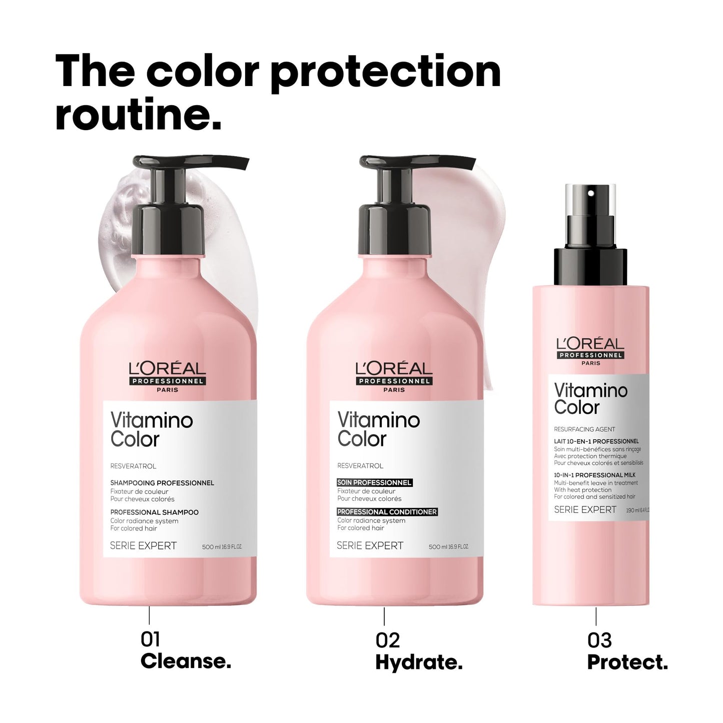 L'Oreal Professionnel Vitamino Color Shampoo & Conditioner Set - Protects & Preserves Hair Color, Prevents Damage, Adds Vibrancy & Enhances Shine