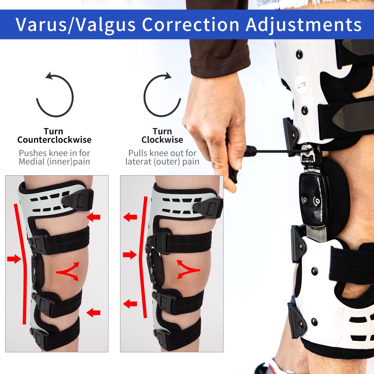 Mathgetin OA Unloader Knee Brace, OA Knee Brace Medial Unloader Knee Support for Osteoarthritis, Arthritis Pain, Avascular Necrosis, Bone on Bone Knee Joint Pain and Degeneration