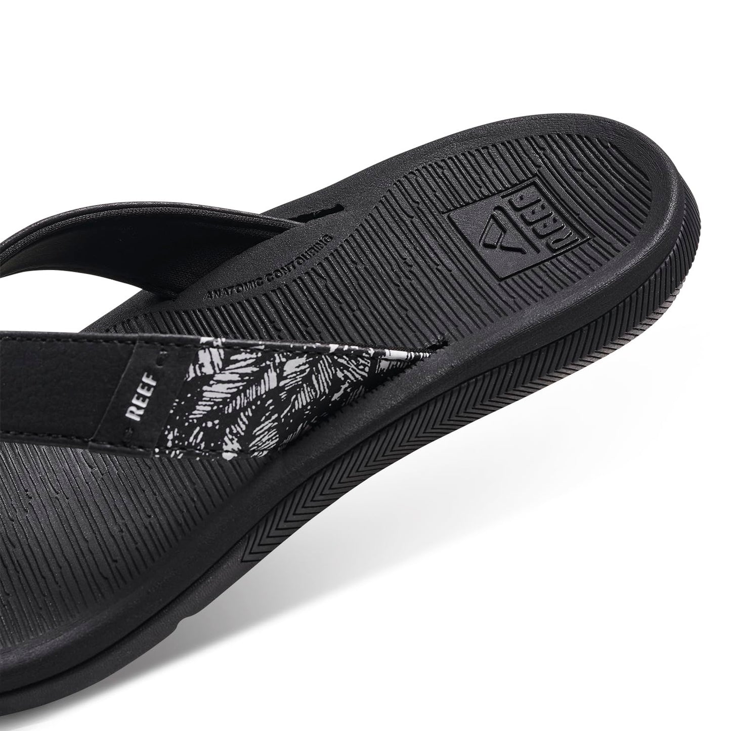 REEF Santa Ana Womens Sandal Black-White 9