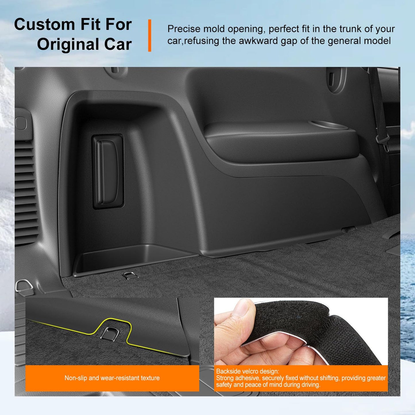 powoq Cargo Sidewall Protector Compatible with 2016-2026 Dodge Durango Trunk Sidewall Protector Mat Replacement for 2016-2026 Dodge Durango Accessories (Side Trunk Mat)