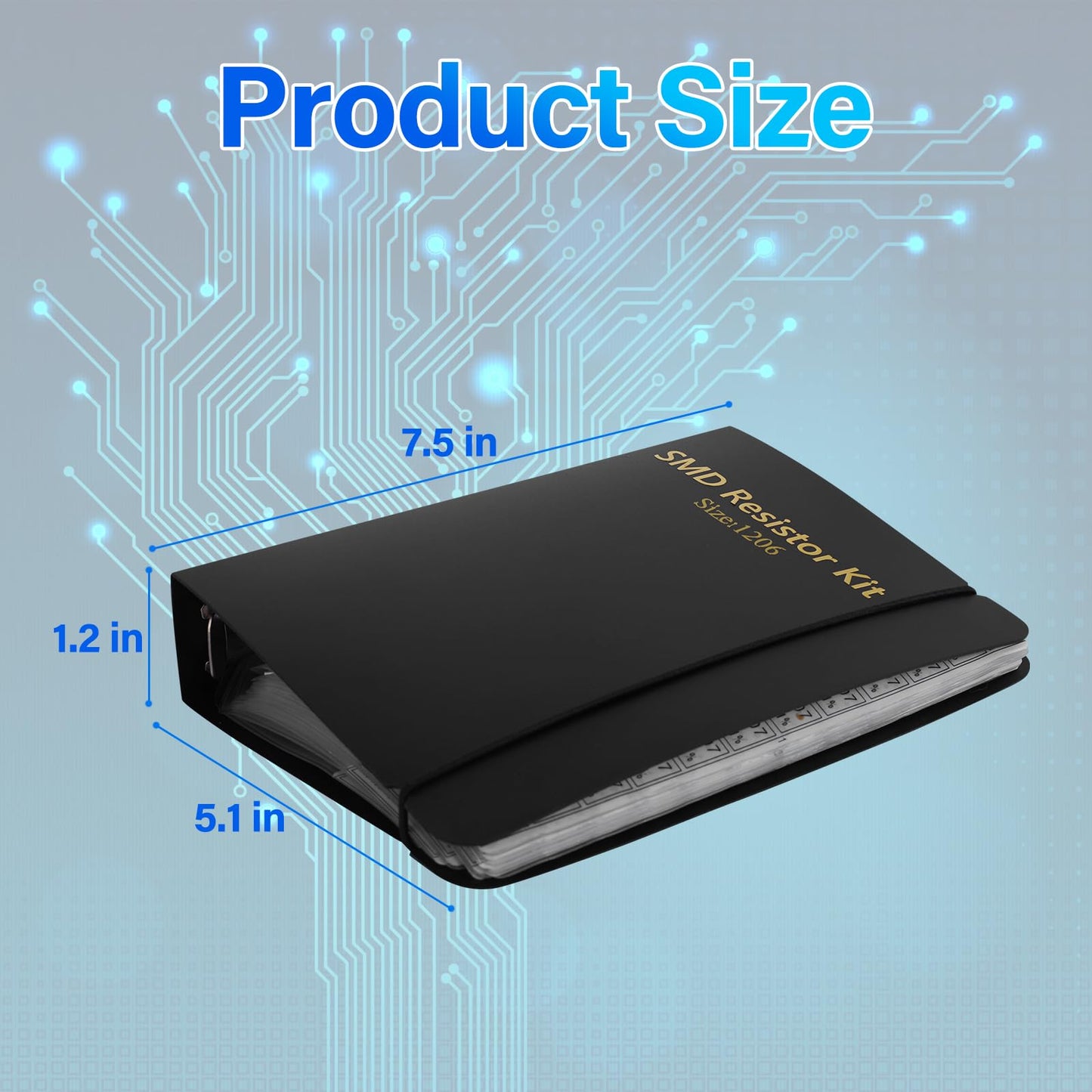 1206 Resistors Kit, 1% SMD Resistor Assorted Folder,170value x 50pcs = 8500pcs,Sample Book Kit for Electronic Components. (Resistor-1206)