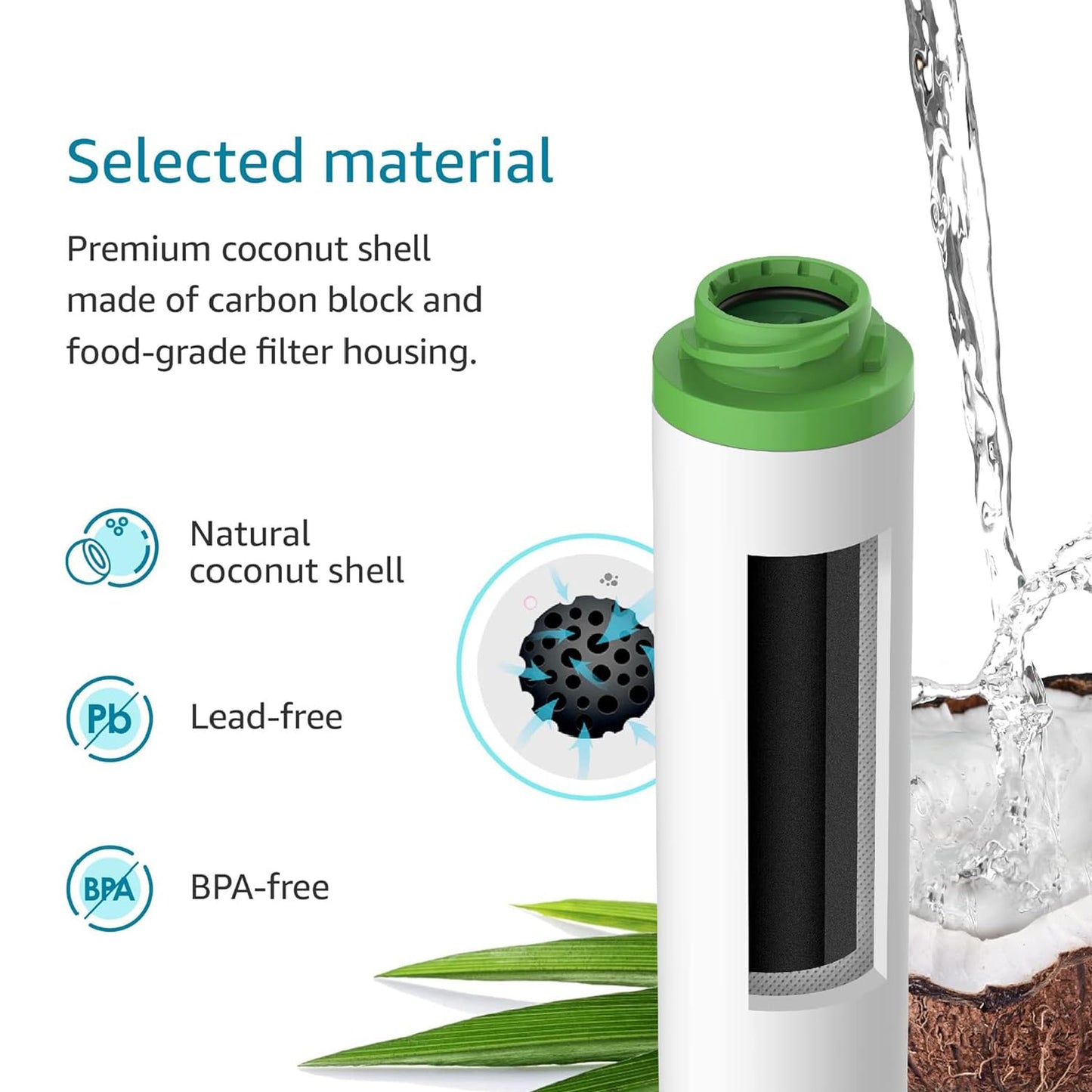 AQUA CREST FQK2J Under Sink Water Filter, Replacement for GE FQK2J, FQK1K, NSF/ANSI 42 372 Certified, 1350 Gallons Dual Flow Drinking Water Replacement Filters (4 Count)