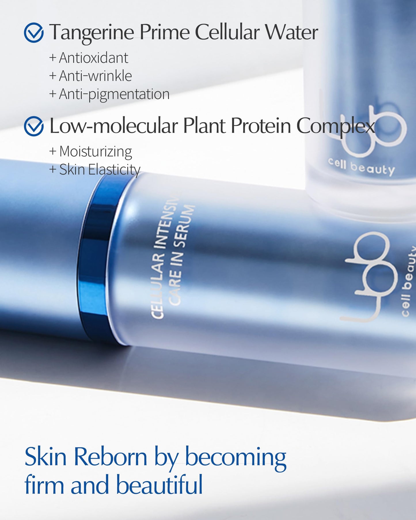 LBB Cellular Intensive Care In Serum - Vegan Antioxidant Lifting Face Serum - Improves Skin Elasticity, 24h Lasting Moisturizing - Tangerine Cellular Water, Ectoine, Peptides, 1.01 fl.oz.