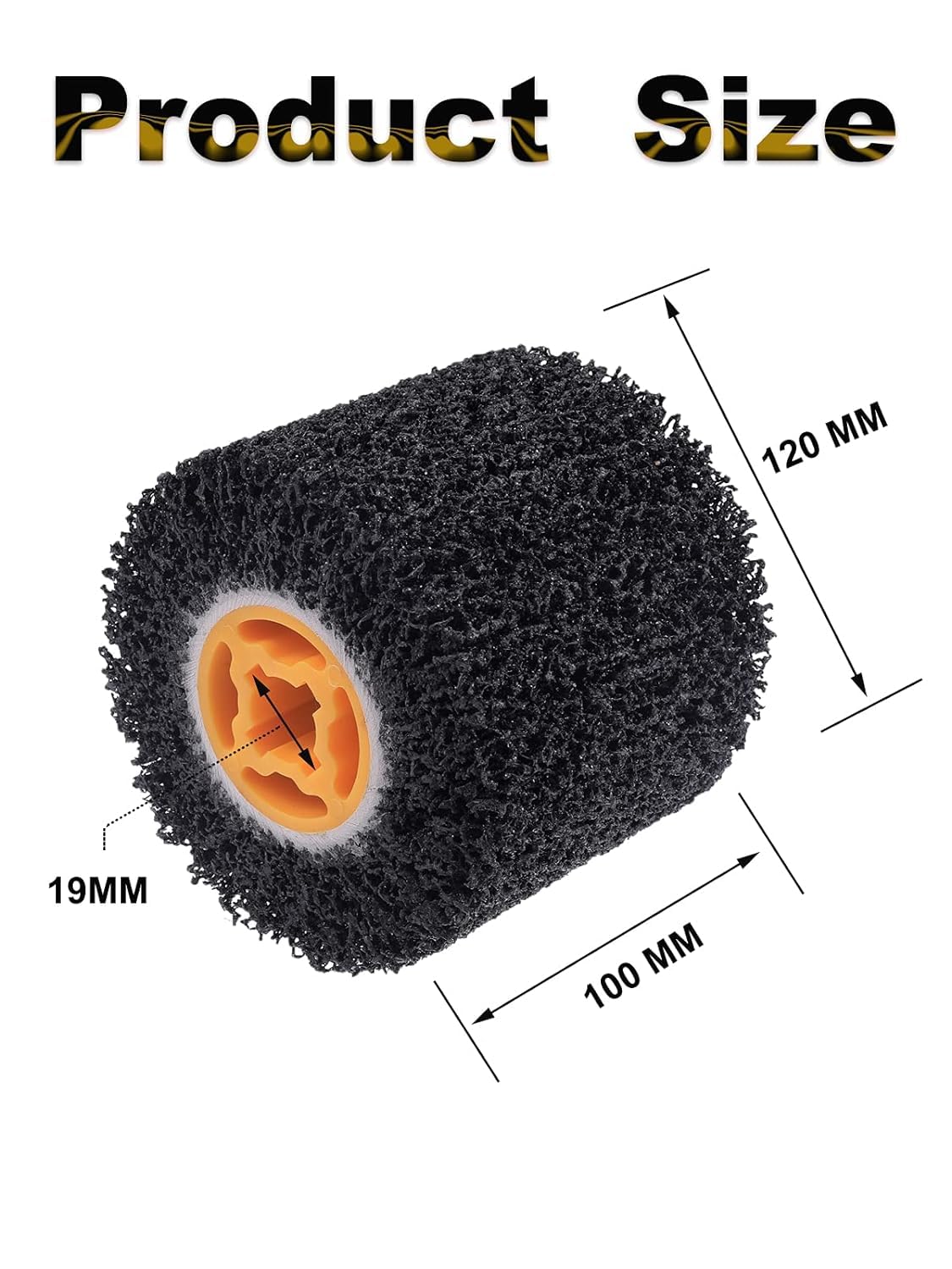 Rocaris 6 Pack Abrasive Drum Paint and Rust Remover, 40 Grit Abrasive Wheel Wire Drawing Polishing Wheel for Wood Metal Surface Polishing, 4.5" x 4"