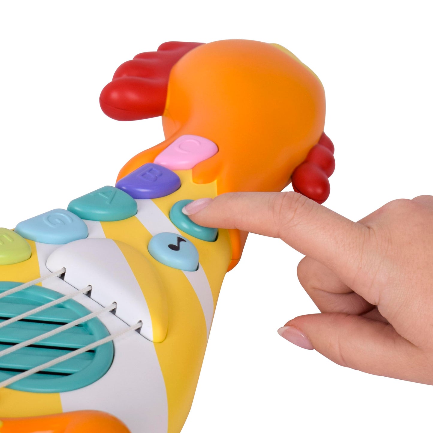 Acorn Avenue Musical Chicken Guitar, Toddler Musical Instruments, Percussion Instruments Toy for Kids, Baby, Preschool Educational Musical Toys for Boys and Girls