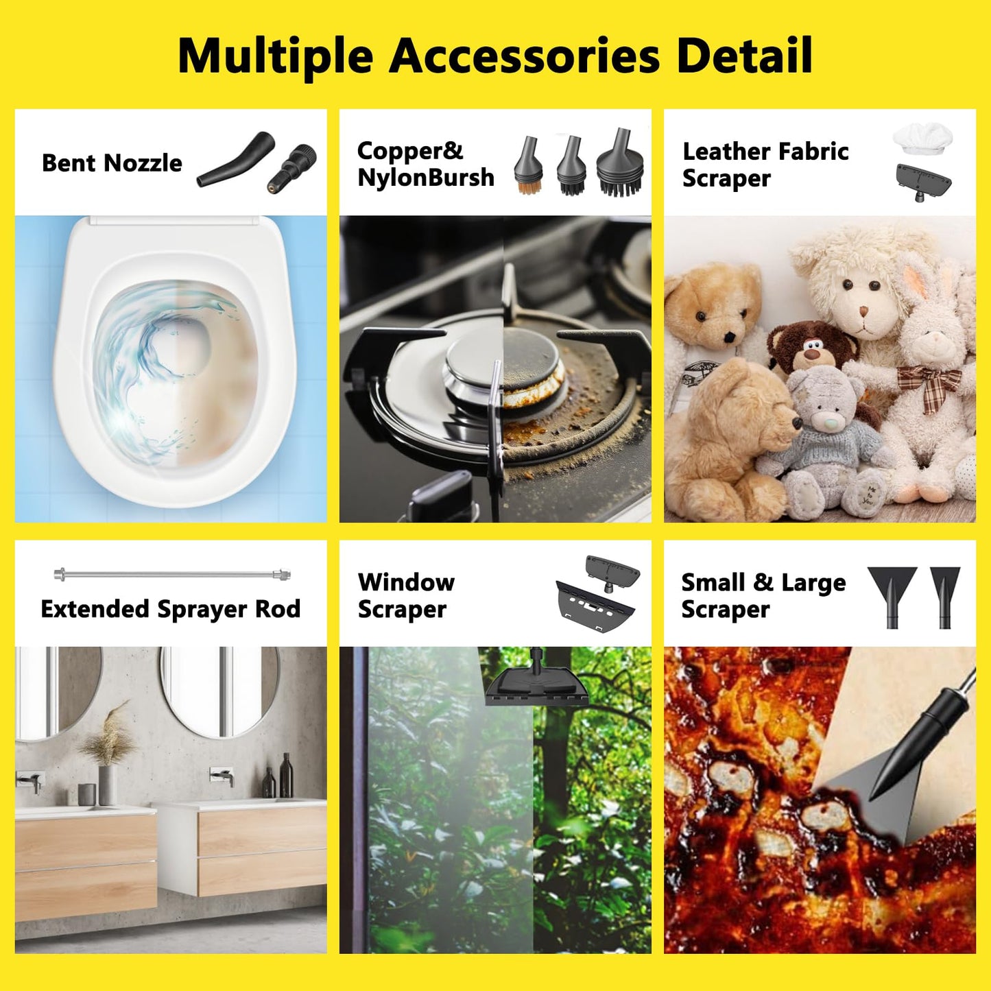 3 Level Adjustable Pressurized Handheld Steam Cleaner for Home, 10s Heat-Up Handheld Steamer for Cleaning, 1.6 Qt Tank Portable Steam Cleaner Handheld for Car,Grout,Tile,Couch,Floor