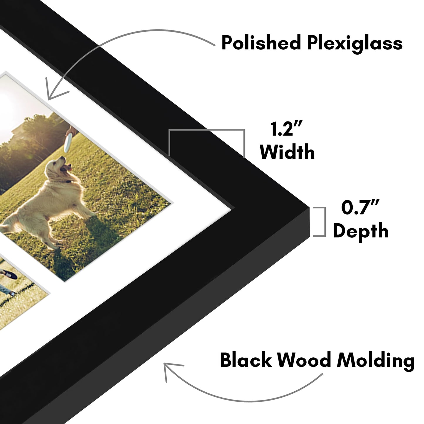 Americanflat 4x6 Collage Picture Frame with Polished Plexiglass - Multi Picture Frames Fit Sixteen 4x6 Photos or Use as One 18x26 Poster Frame for Wall Display - Signature Collection - Black