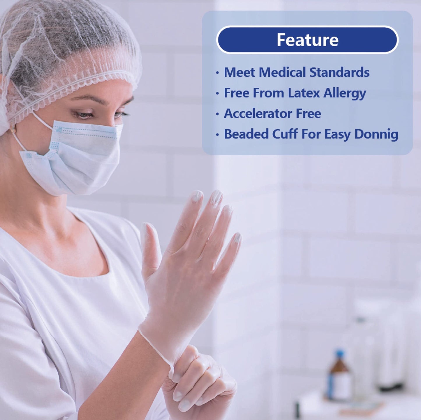 Safe Health Vinyl Exam Disposable Gloves, Latex Free, Powder Free, Clear, Case of 1000, Medium, 3.5 mil, Medical Grade, Nursing, Office, Kitchen, Pet Care, Cleaning, Housework,Food Service