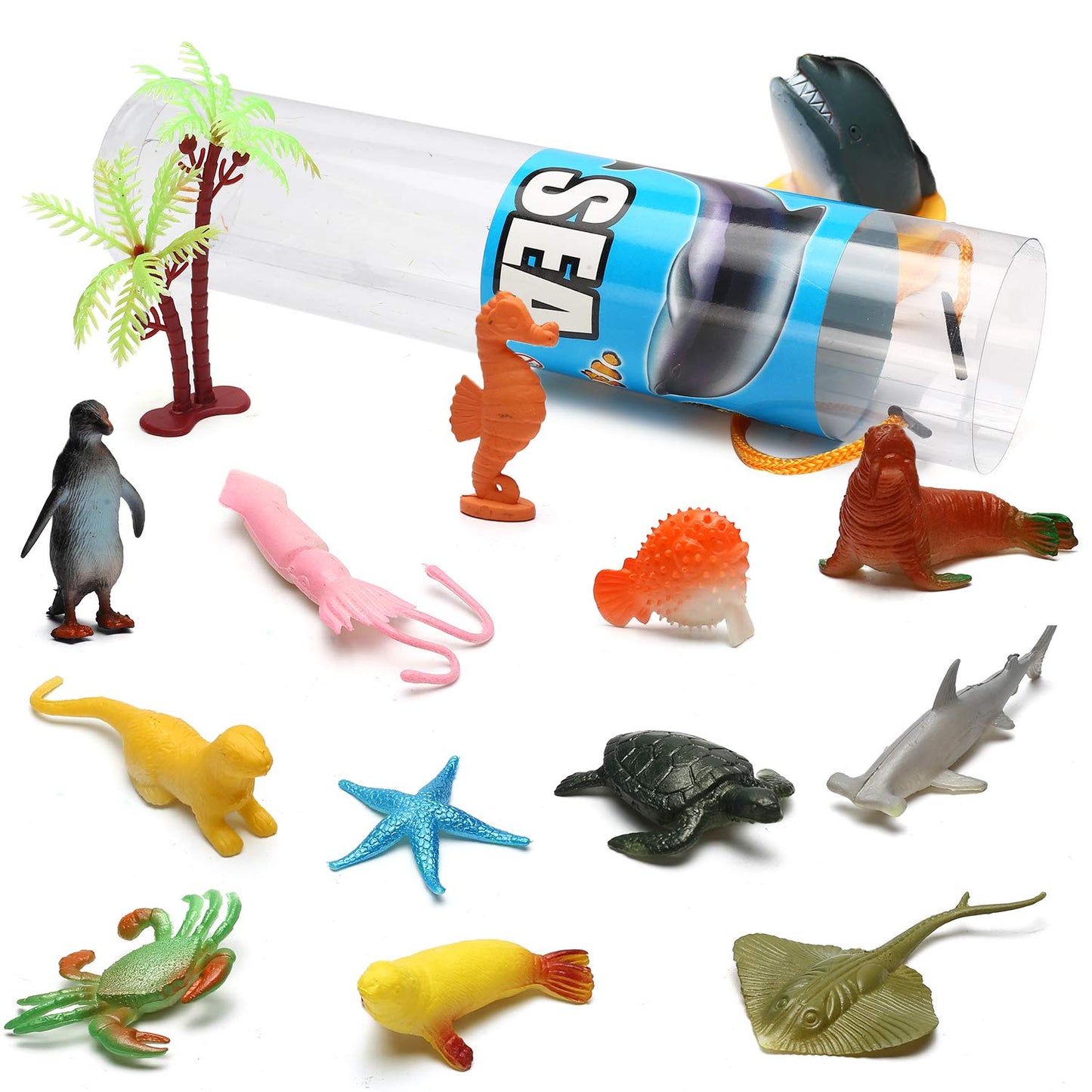 82 Piece Animal Toy, Assorted Mini Dinosaur Insect Ocean Sea Animal Farm Animal Jungle Animal Dog Figure, Realistic Vinyl Plastic Zoo Play Set, Small Toys for Sensory Bin Cupcake Topper Party Favors