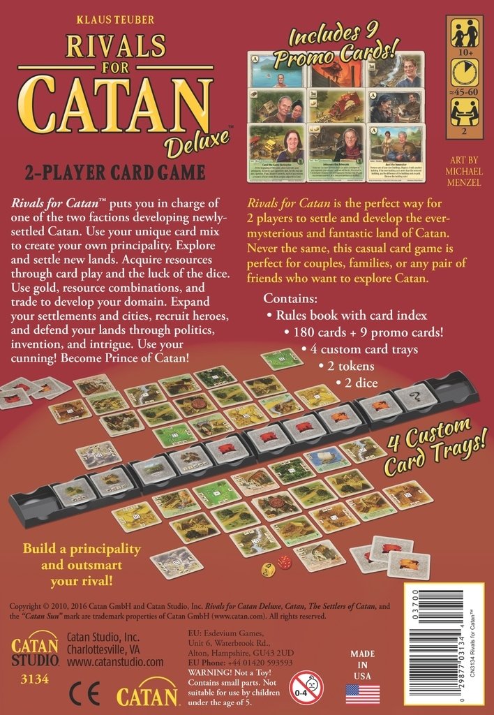 Rivals for CATAN Card Game DELUXE EDITION - Build, Trade, and Conquer with Enhanced Components! Family Game for Kids & Adults, Ages 10+, 2 Players, 45-60 Minute Playtime, Made by CATAN Studio