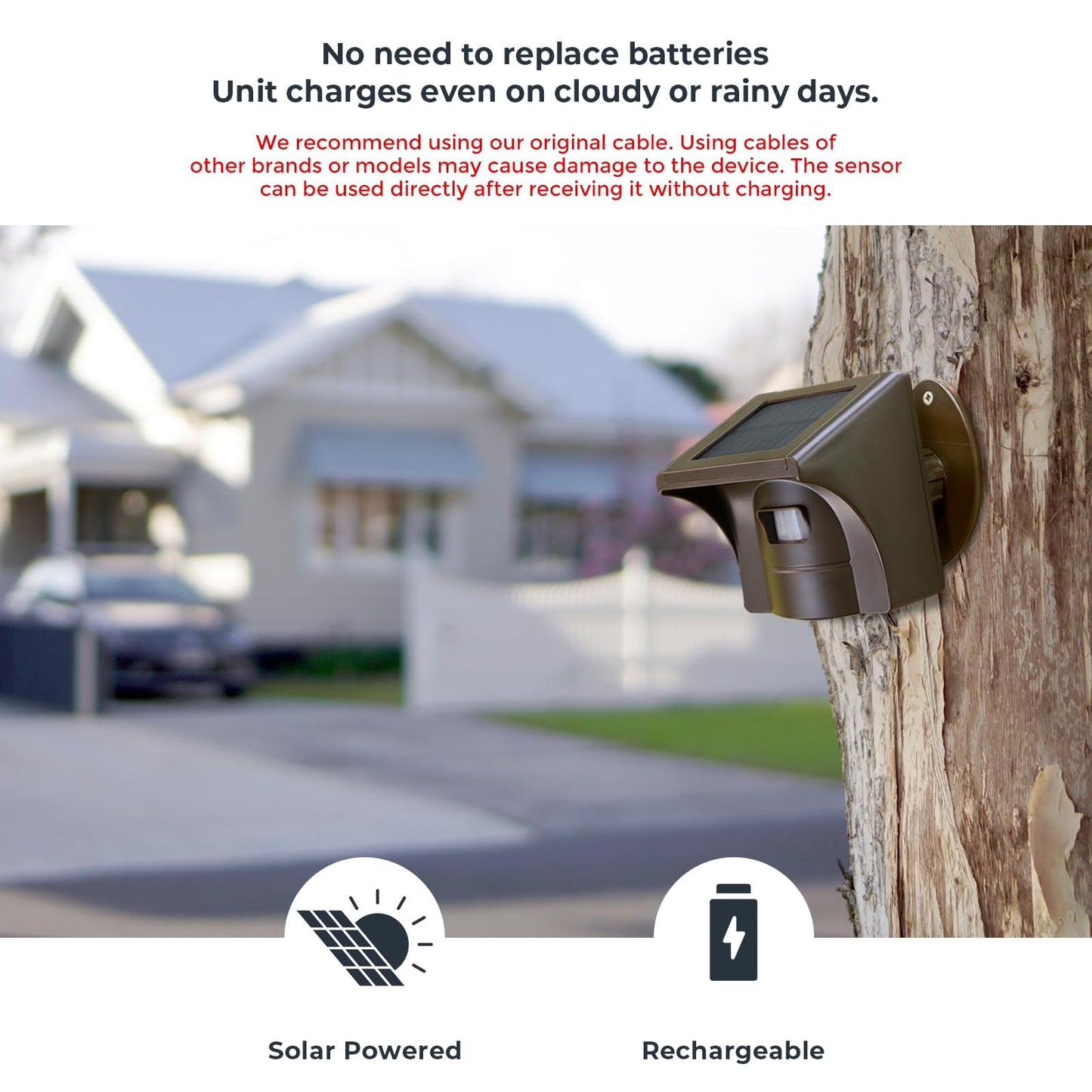 eMACROS 1/2 Mile Long Range Solar Wireless Driveway Alarm Outdoor Weather Resistant Motion Sensor & Detector-Security Alert System-Monitor & Protect Outside Property