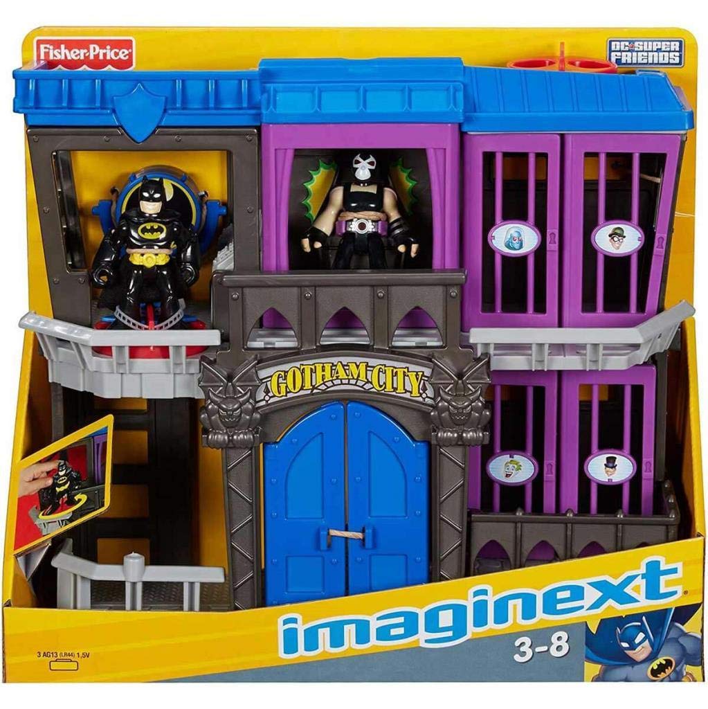 Fisher-Price Imaginext DC Super Friends, Gotham City Jail Playset with Batman and Bane Figures for preschool kids ages 3-8 years