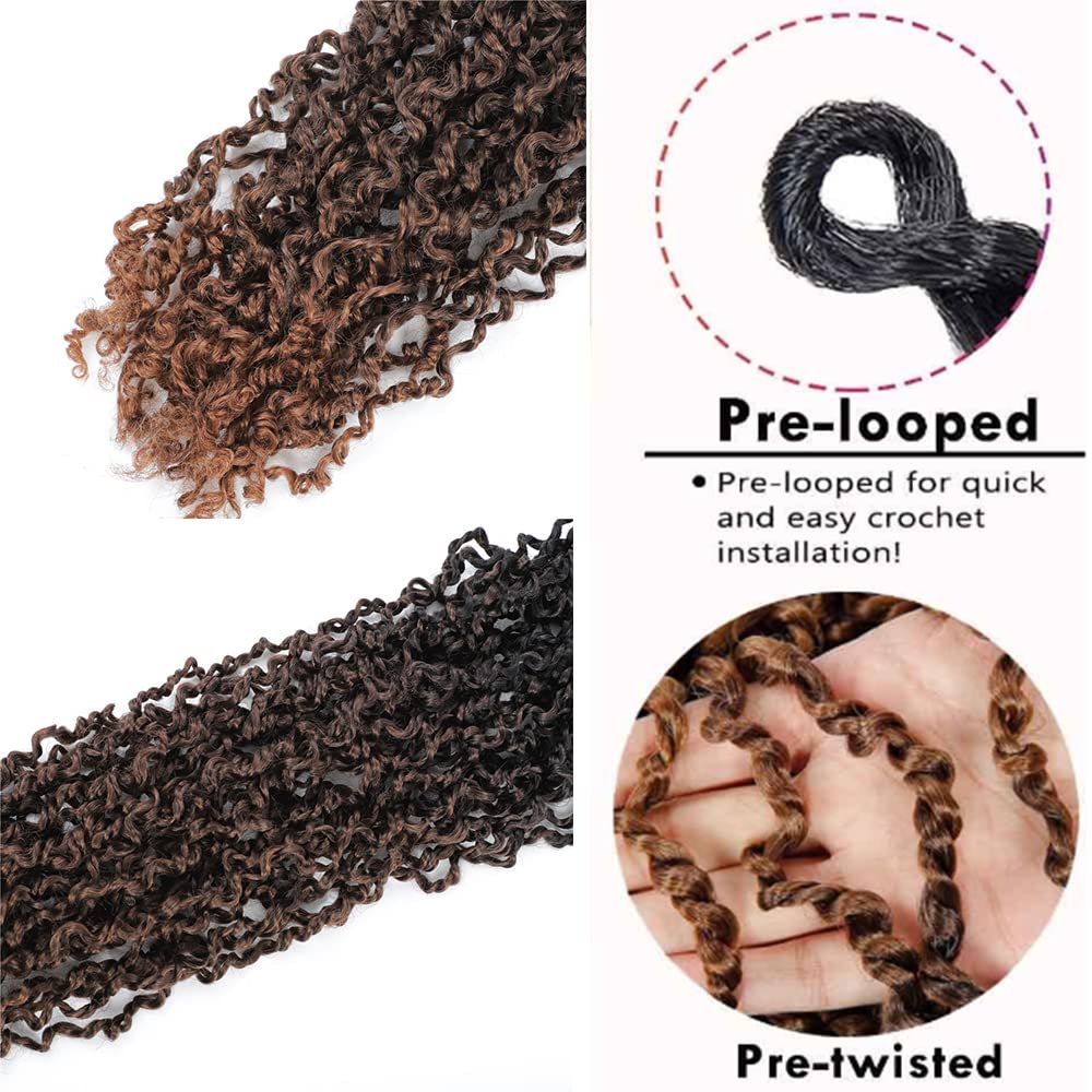 SOKU Mini Passion Twist Crochet Hair 20" - 8 Packs Pre Twisted Senegalese Twist Crochet Hair Bey-Blonde Pre-looped Synthetic Dreadlocks Bohemian Locs for Black Women