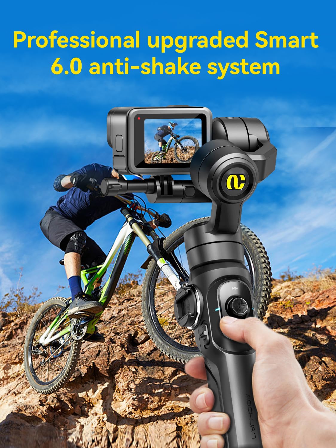 AOCHUAN Gimbal Stabilizer for Go Pro, Handheld Gimbal with 360° Rotation for Video Recording, 3-Axis Gimbal Stabilizer Compatible with Gopro Hero 12/11, Osmo Action, Insta360 ONE R,Sony RX0-Smart G1