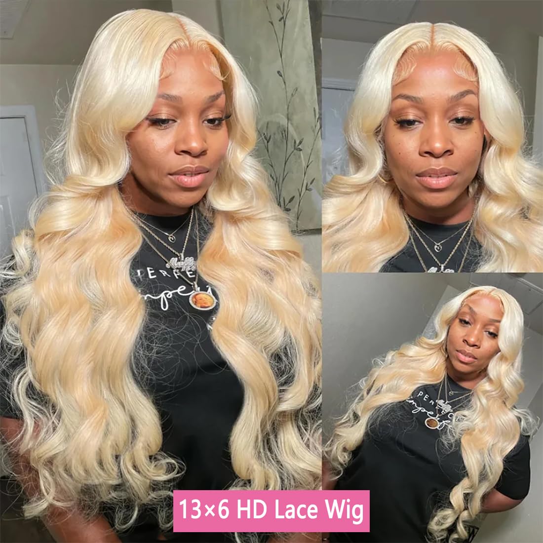 Jewhaut 613 13x6 Lace Front Wig Human Hair 28 Inch Body Wave Blonde Wig Human Hair 613 HD Transparent Lace Frontal Wigs Human Hair Pre Plucked Blonde Human Hair Wig