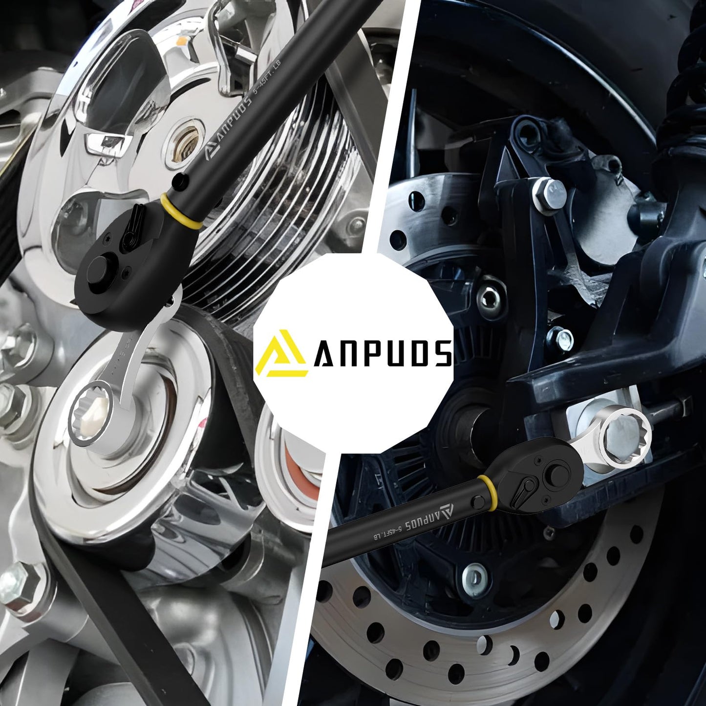 ANPUDS Torque Adapter Set, 12 pcs SAE 12 Point Torque Adapter Extension Set, 3/8" Torque Wrench Adapter with 5/16", 3/8", 7/16", 1/2", 9/16", 5/8", 11/16", 3/4", 13/16", 7/8", 1/2''+1/4'' Adapter