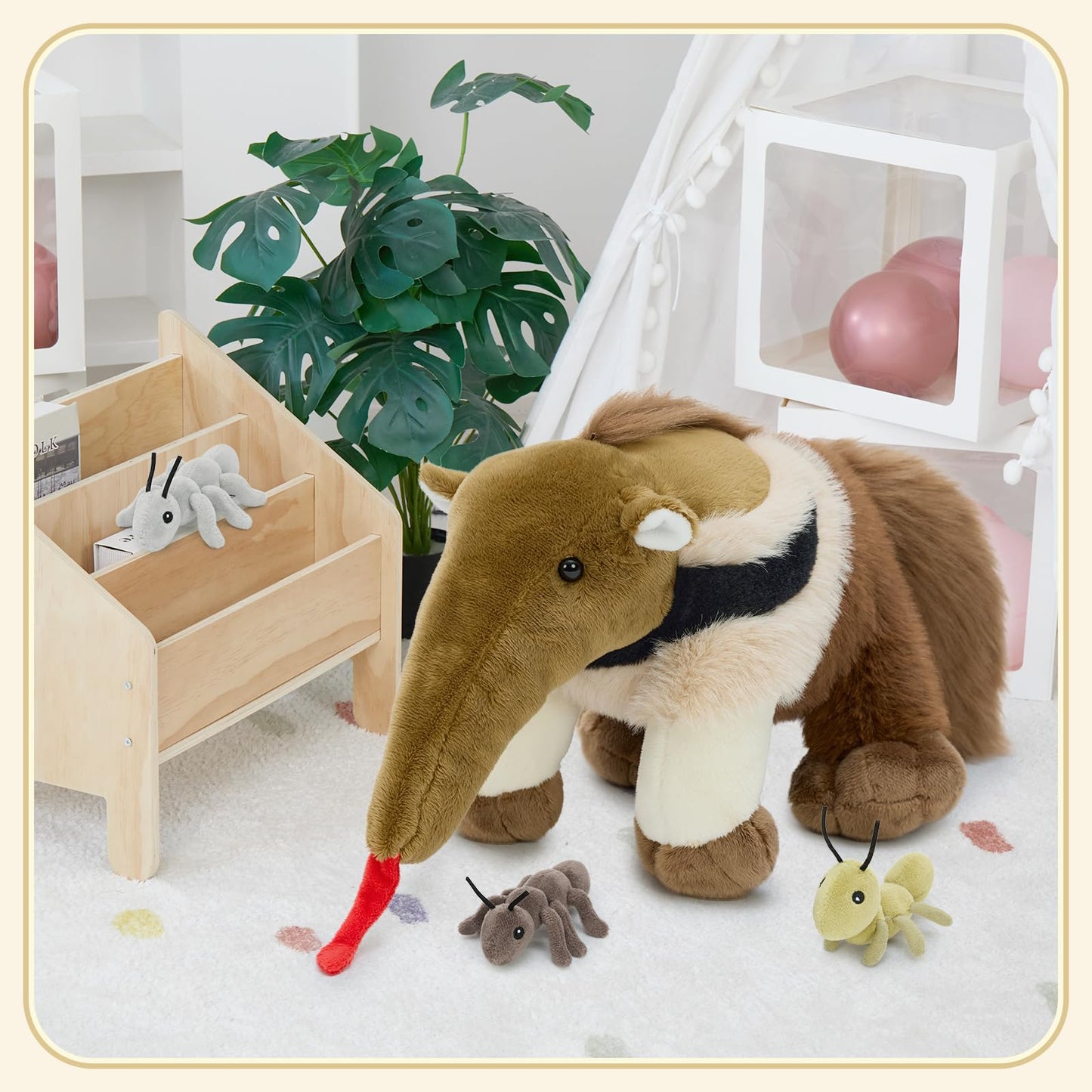 Muiteiur Anteater Plush with 3 Ant Plush