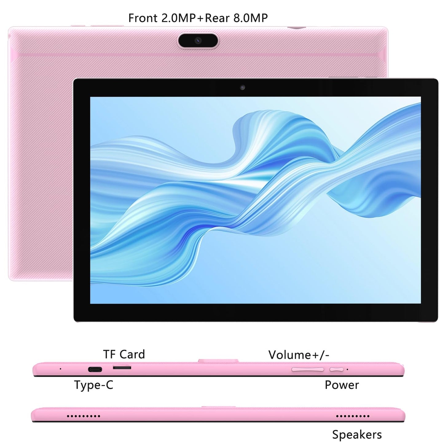 Android 14 Tablet 10 Inch, 2 in 1 Tablets with Keyboard/ Mouse/ Case/ Stylus, 8GB RAM+64GB ROM/1TB Expand Tablet, 1.8Ghz Quad-core Processor, 1280*800 HD Touch Screen, 8MP Camera, 5G WIFI 6 Tablet