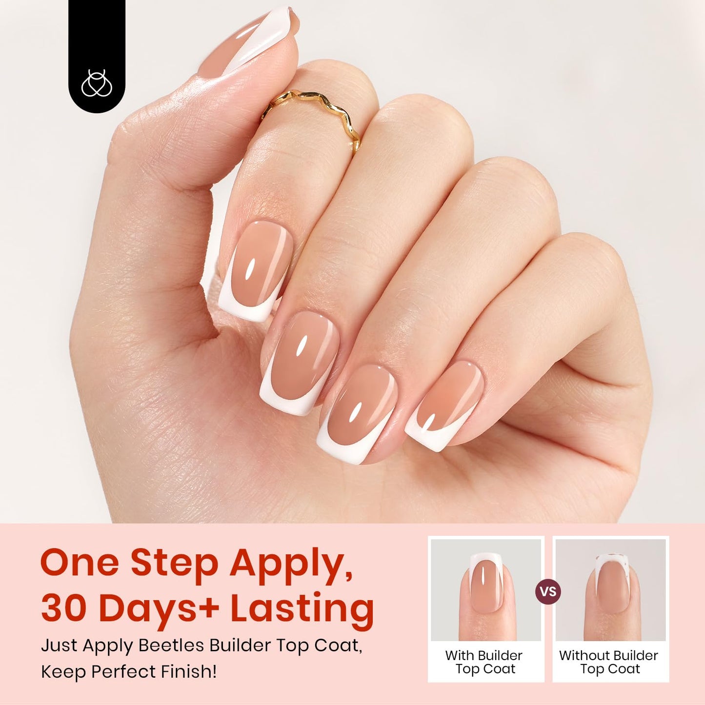 Beetles X Press Kit Gel Nail Kit, Short Square French Tip Press On Nails Kit with 224Pcs French Nail Tips Nail Glue & Remover Builder Top Coat Mini Nail Lamp All-in-One DIY Nail Kit Gift for Women