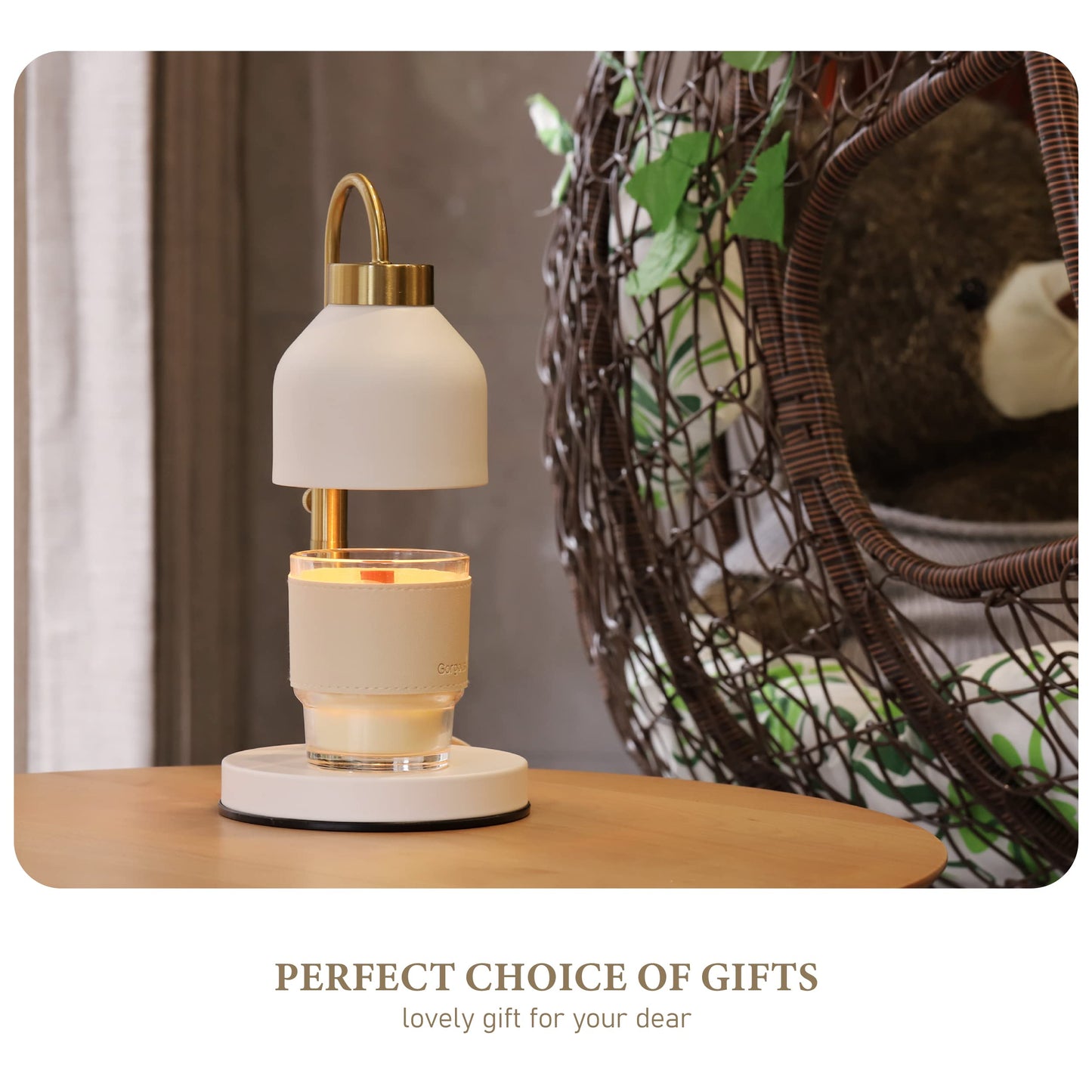 AIKUT Candle Warmer Lamp, with 2 Bulbs,Timer & Dimmer,Compatible with Large Yankee Candle Jars,3 Wick Candles,Height Adjustable Electric Top Candle Melter,White,110-120v,Mother's Day Gifts